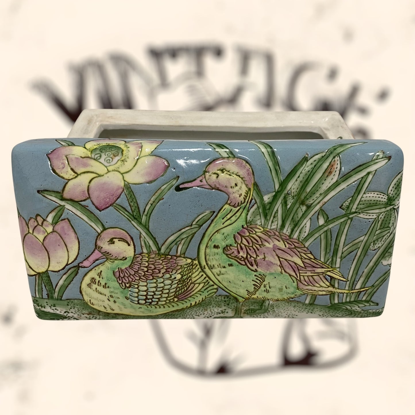 Caja de porcelana China antigua