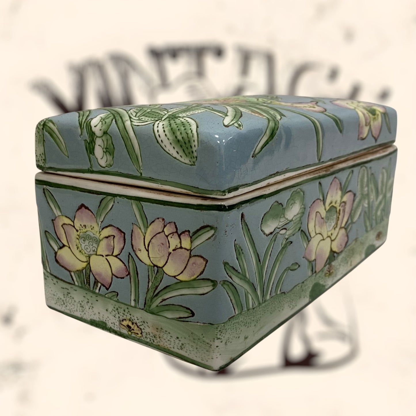 Caja de porcelana China antigua