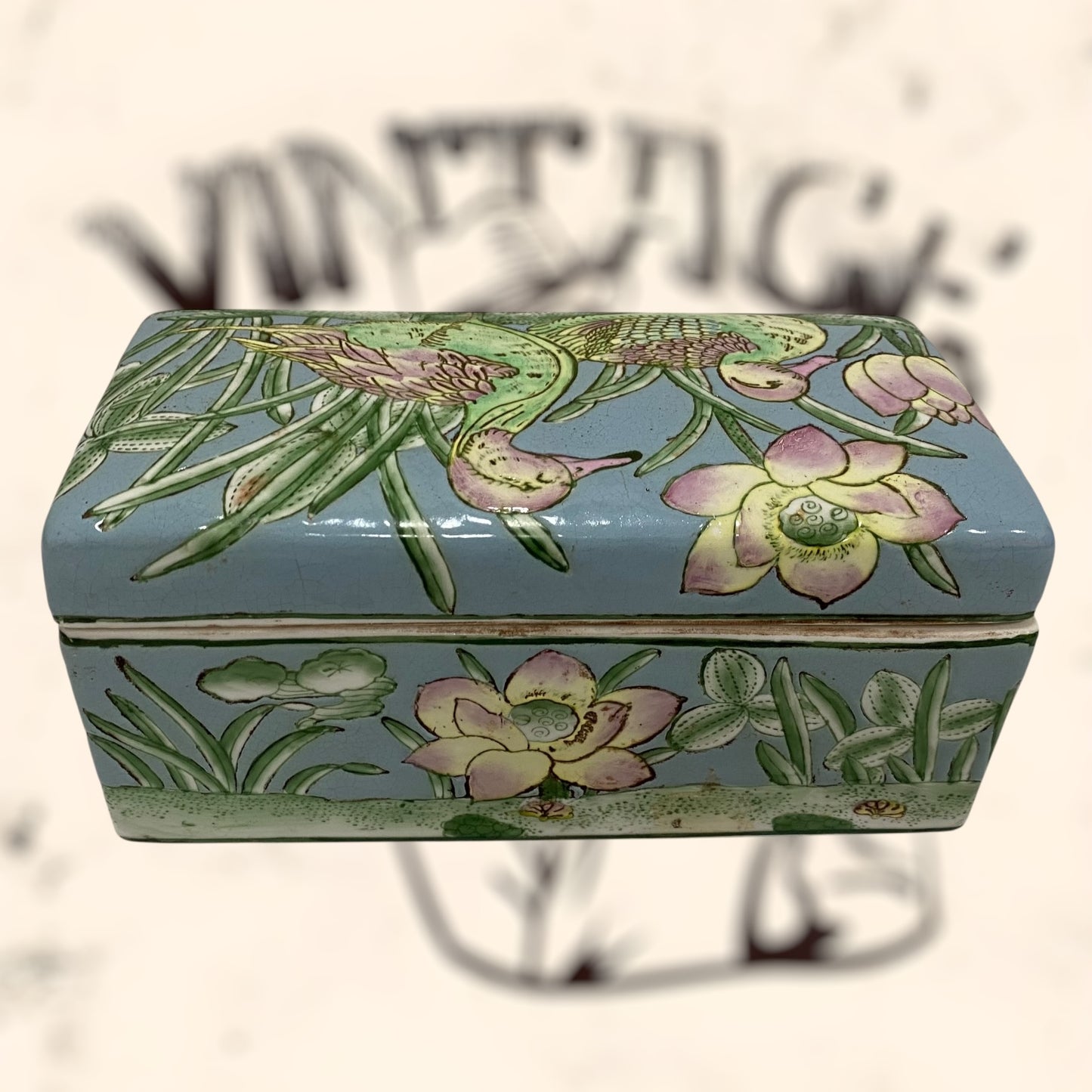 Caja de porcelana China antigua