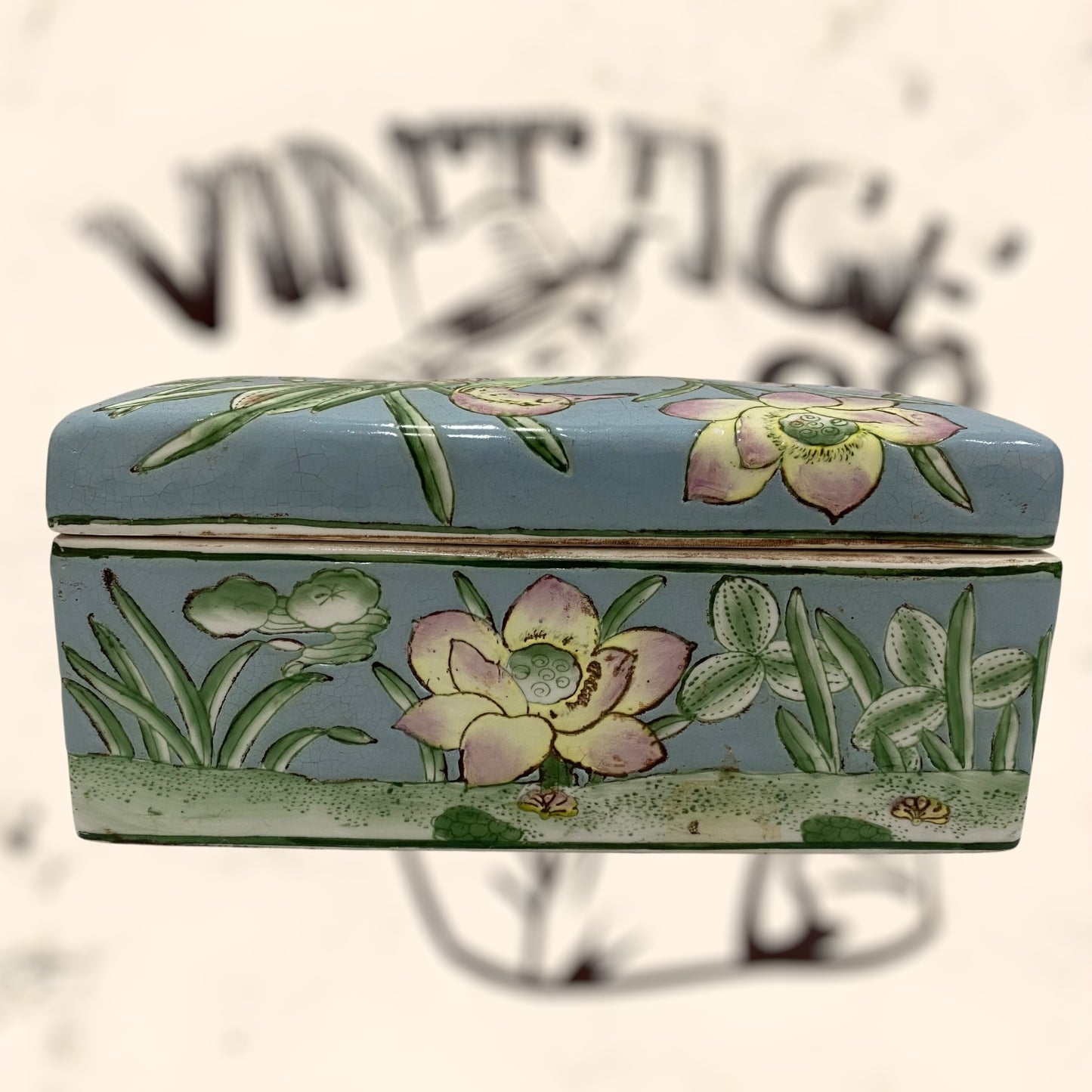 Caja de porcelana China antigua