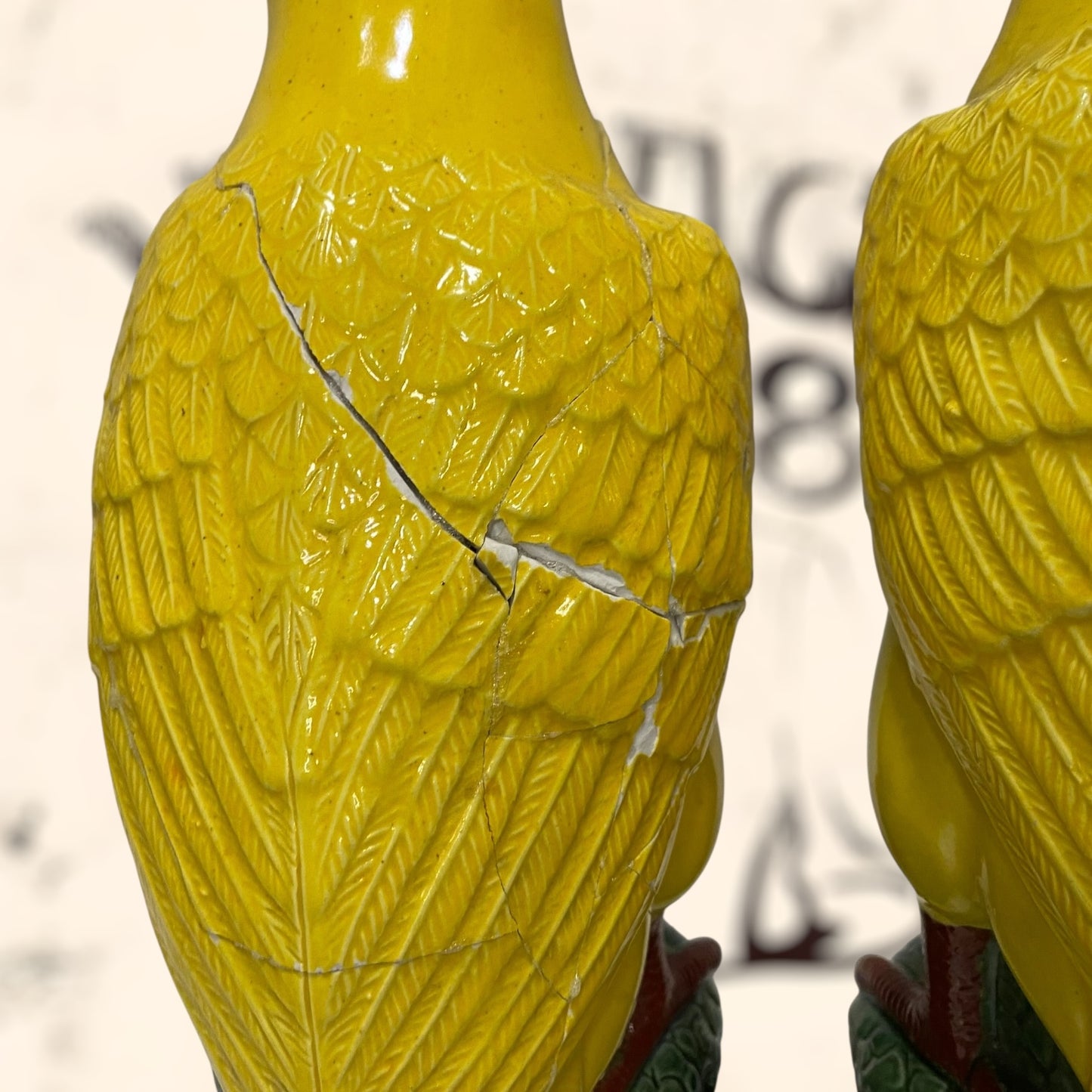 Pareja de Cacatúas de porcelana China antigua
