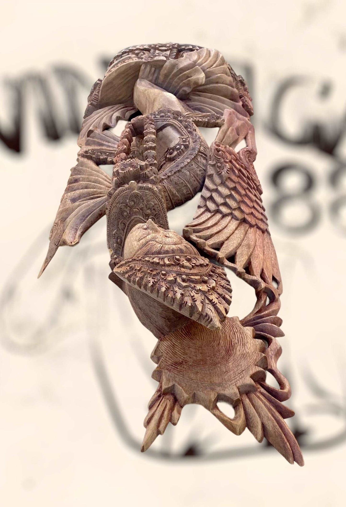 Gran escultura Diosa Bailarina Balinesa Djanger de madera antigua