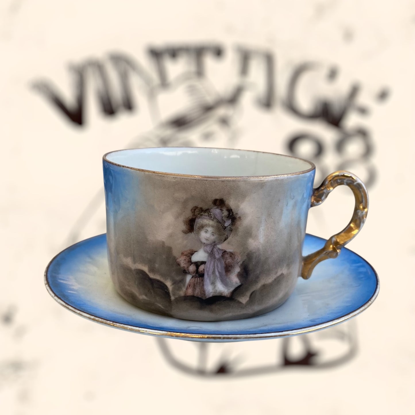 Juego de Té de porcelana Limoges (Albert Pillivuyt) S. XIX