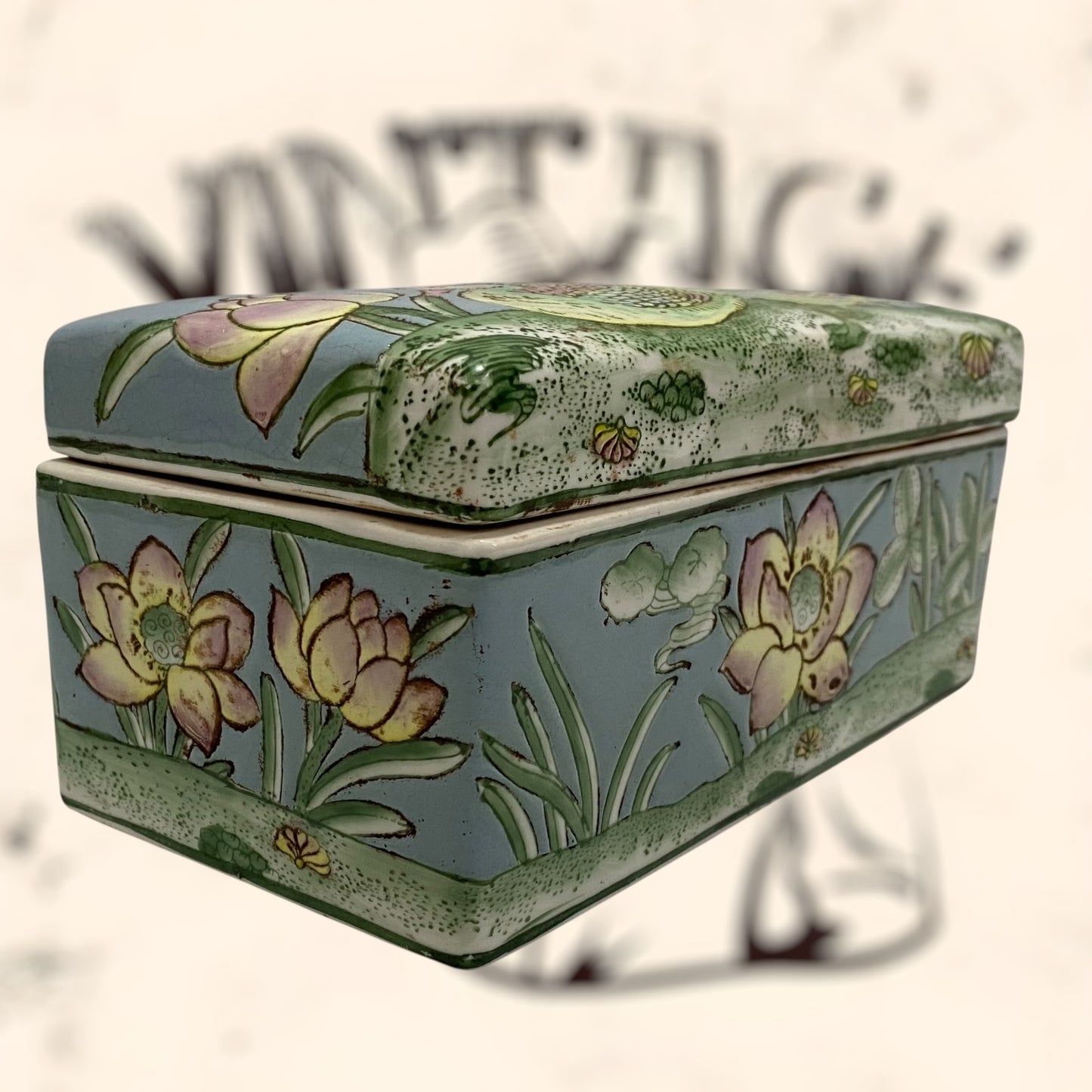 Caja de porcelana China antigua