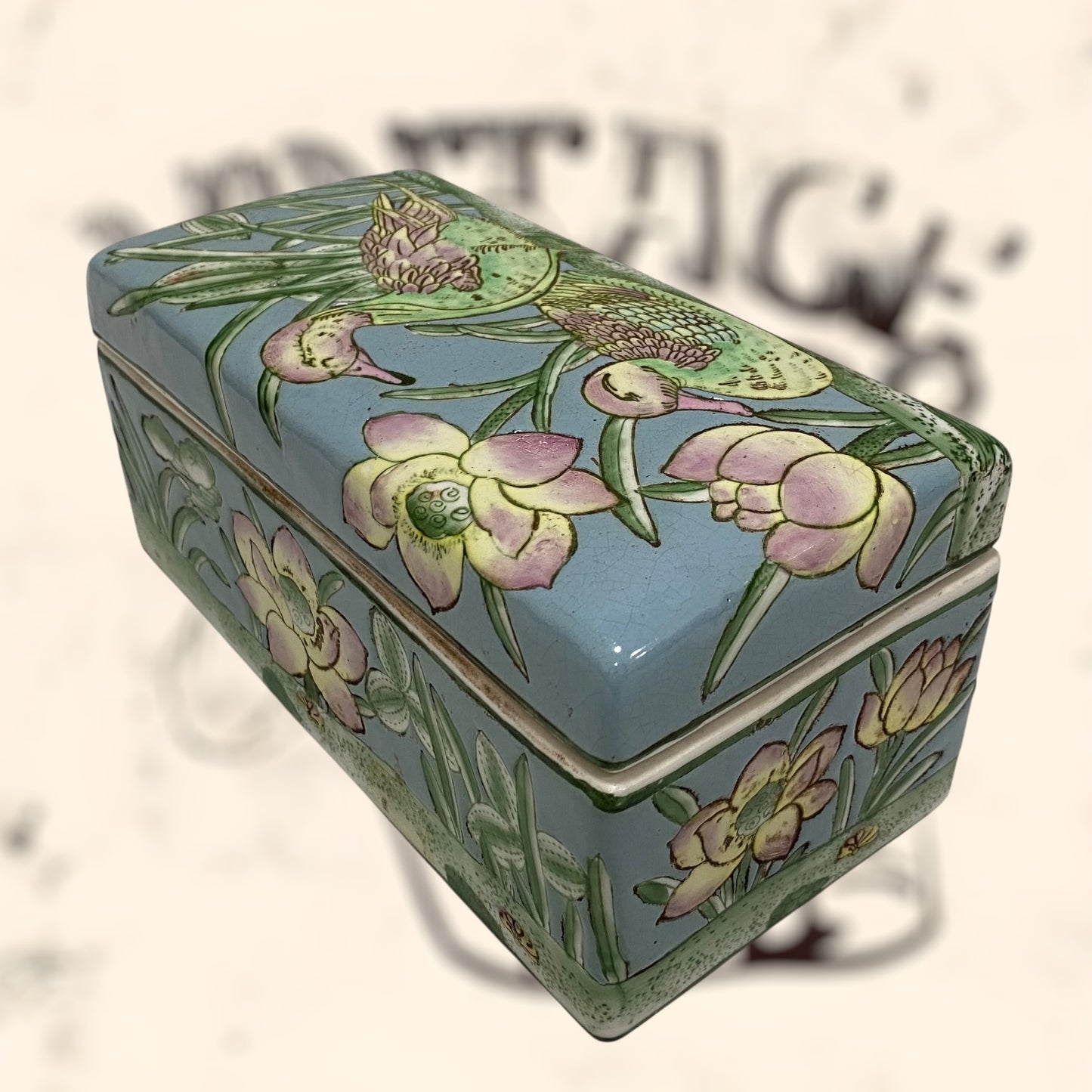 Caja de porcelana China antigua