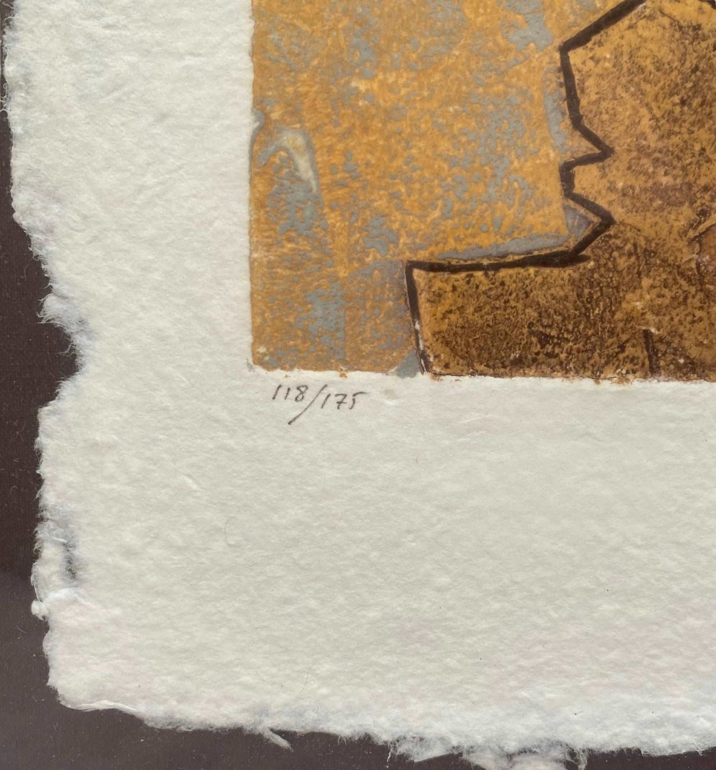Grabado de arte abstracto de Eduardo Naranjo firmado y numerado a lápiz