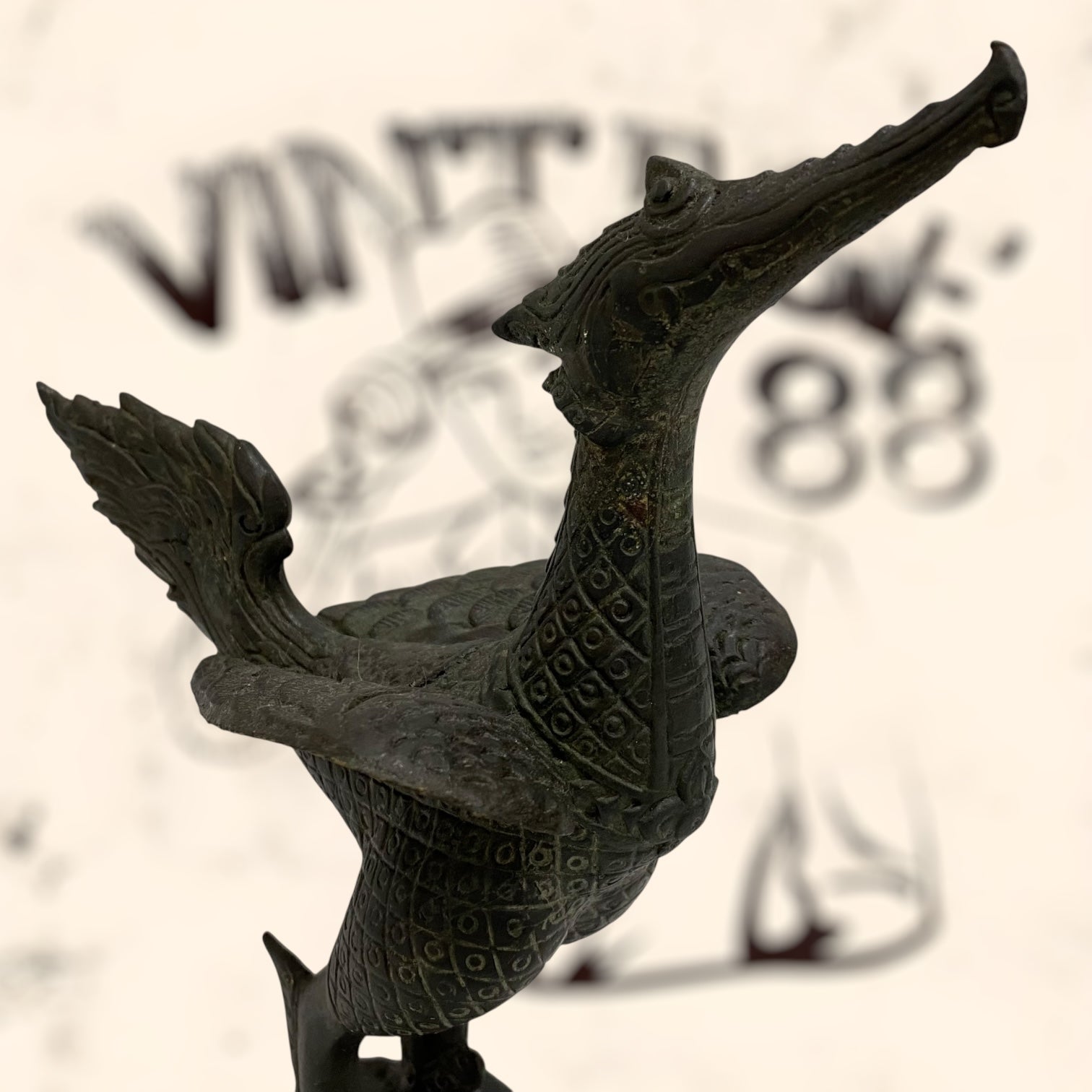 Ave Fénix Tailandés de bronce antiguo