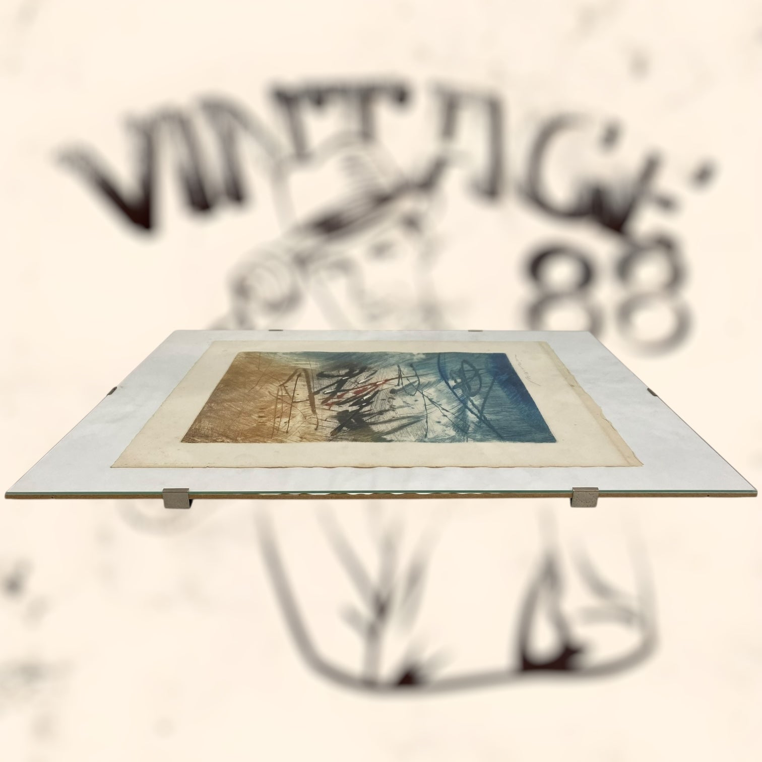 Grabado abstracto de Hervé Lambion (Julius Baltazar) firmado a lápiz