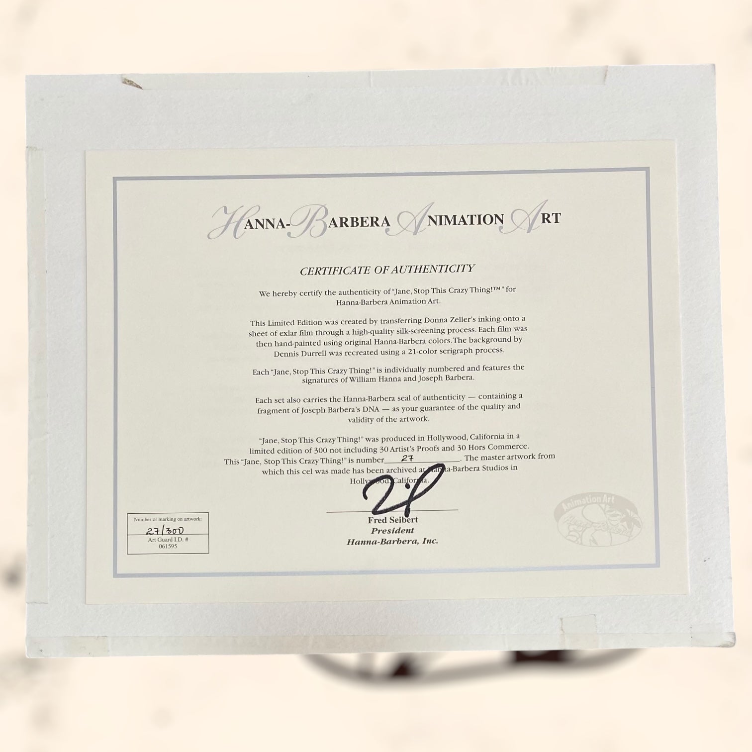 Sericel de Los Supersónicos original con certificado de autenticidad