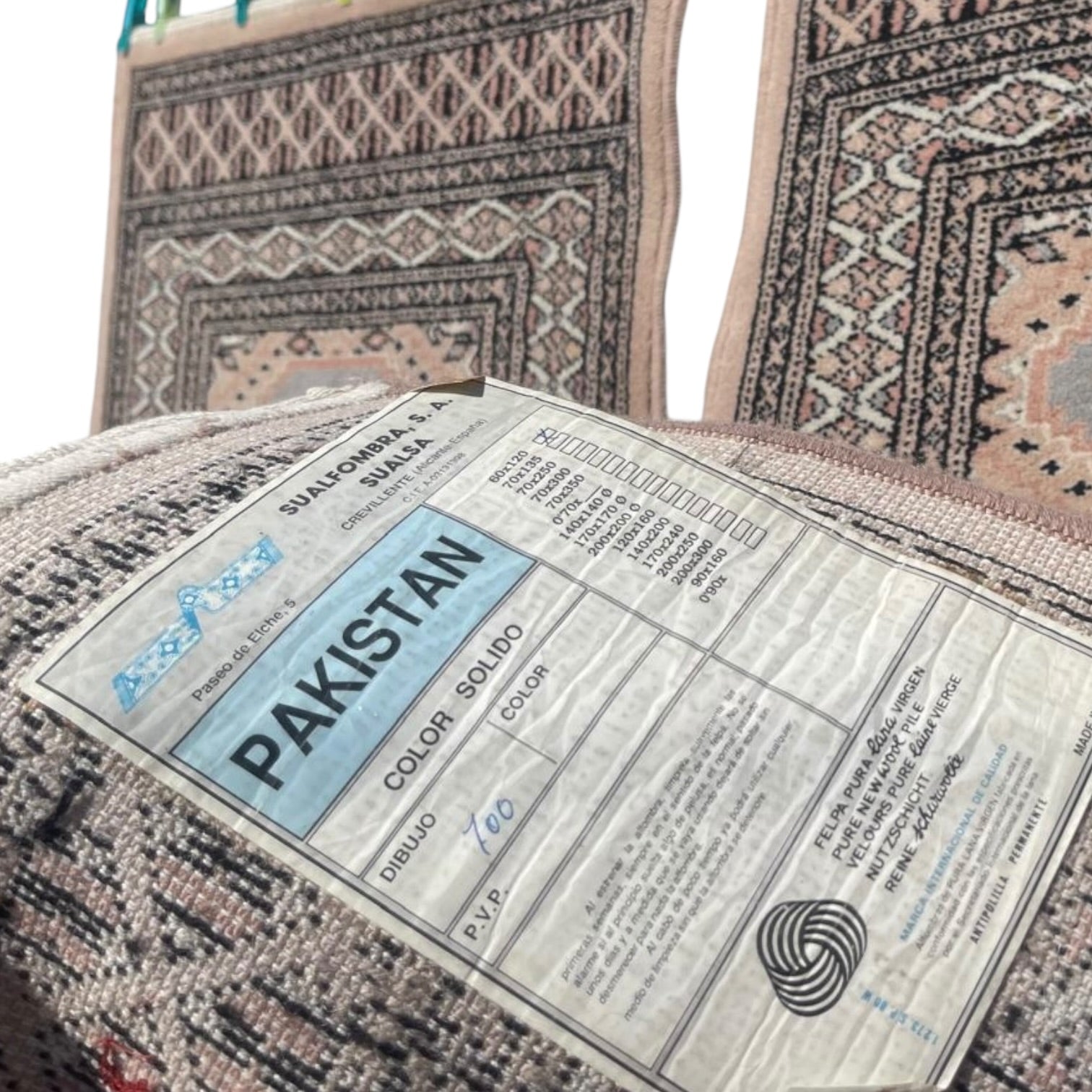 Pareja de alfombras estilo Pakistaní de pura lana virgen Sualsa