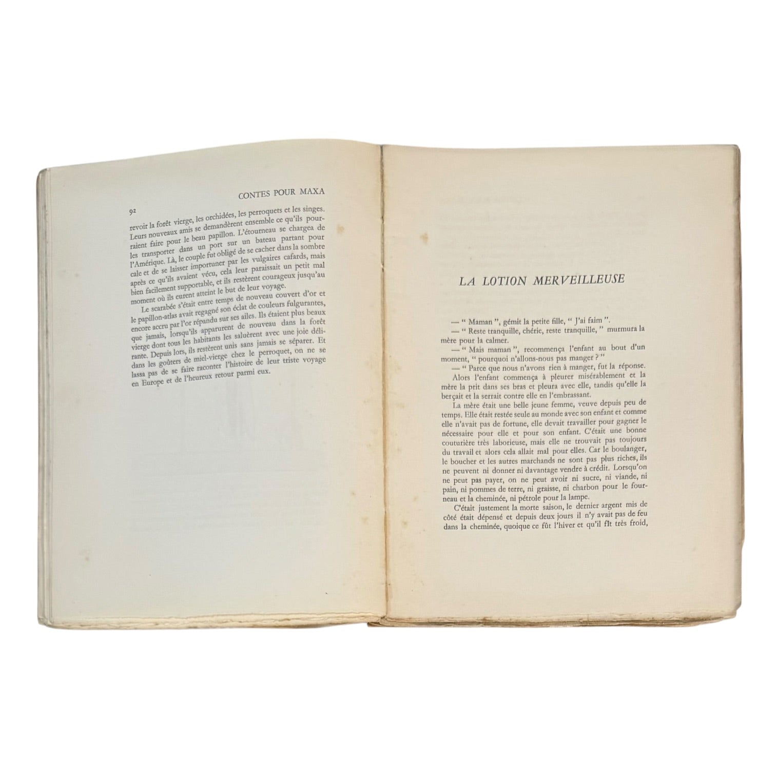 Libro Contes pour Maxa del año 1929