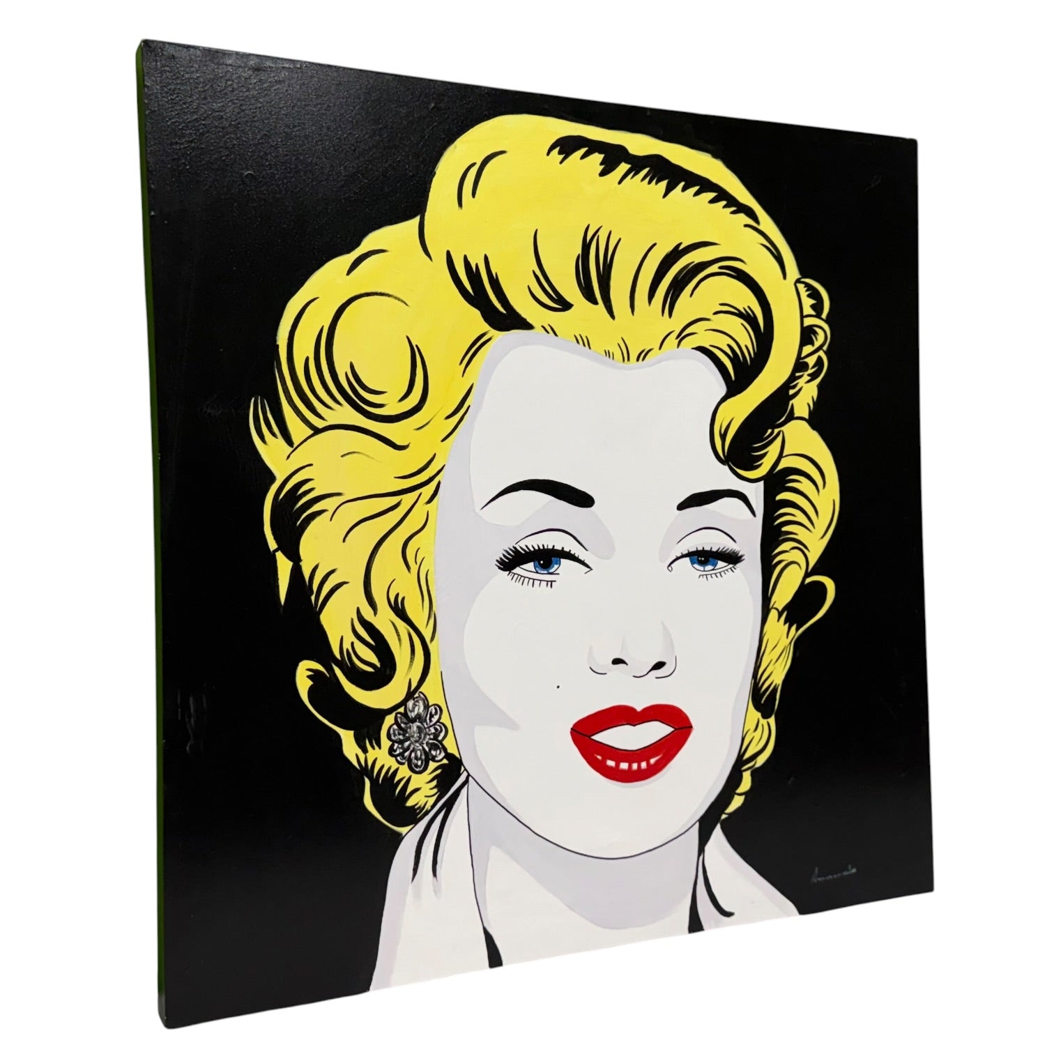 Pareja de pinturas Art Pop de Marilyn Monroe y Audrey Hepburn firmados por Amanache