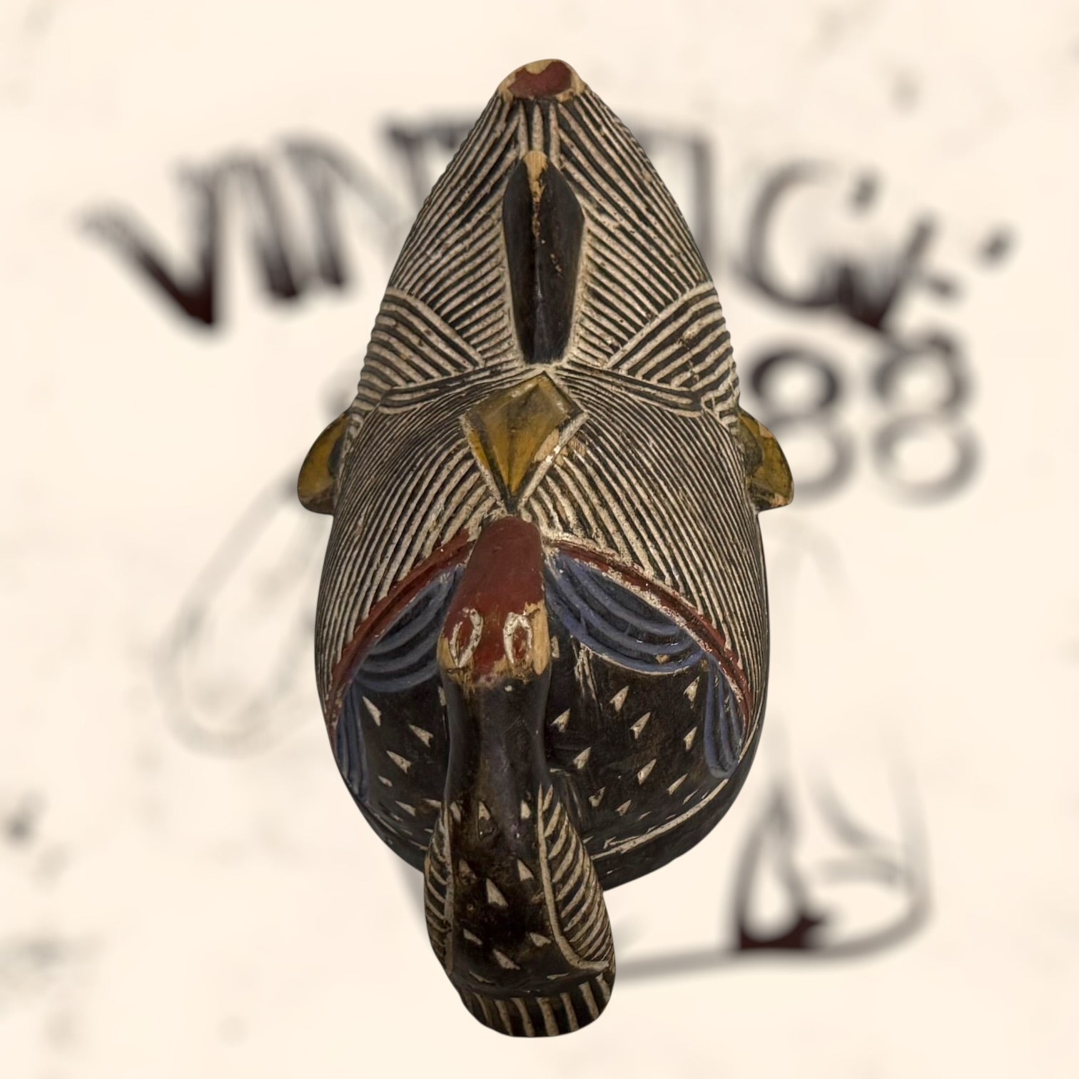 Máscara tribal Kifwebe Africana vintage