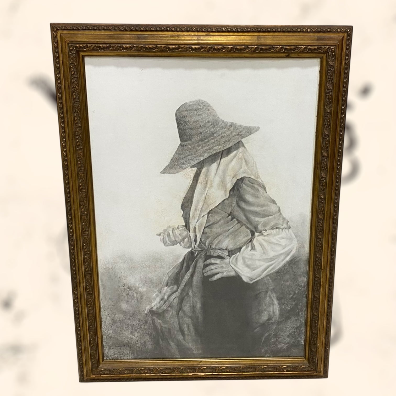 Carboncillo sobre tabla de Ramón Rizo de gran tamaño