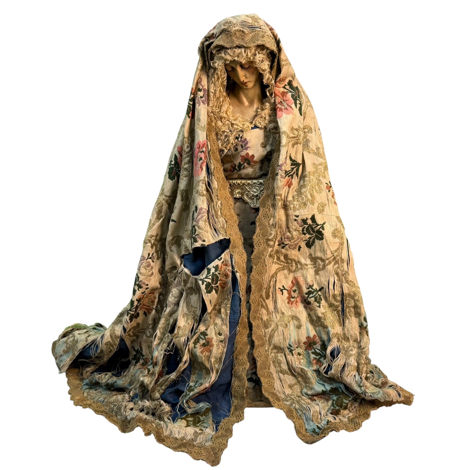 Virgen de vestir policromada antigua