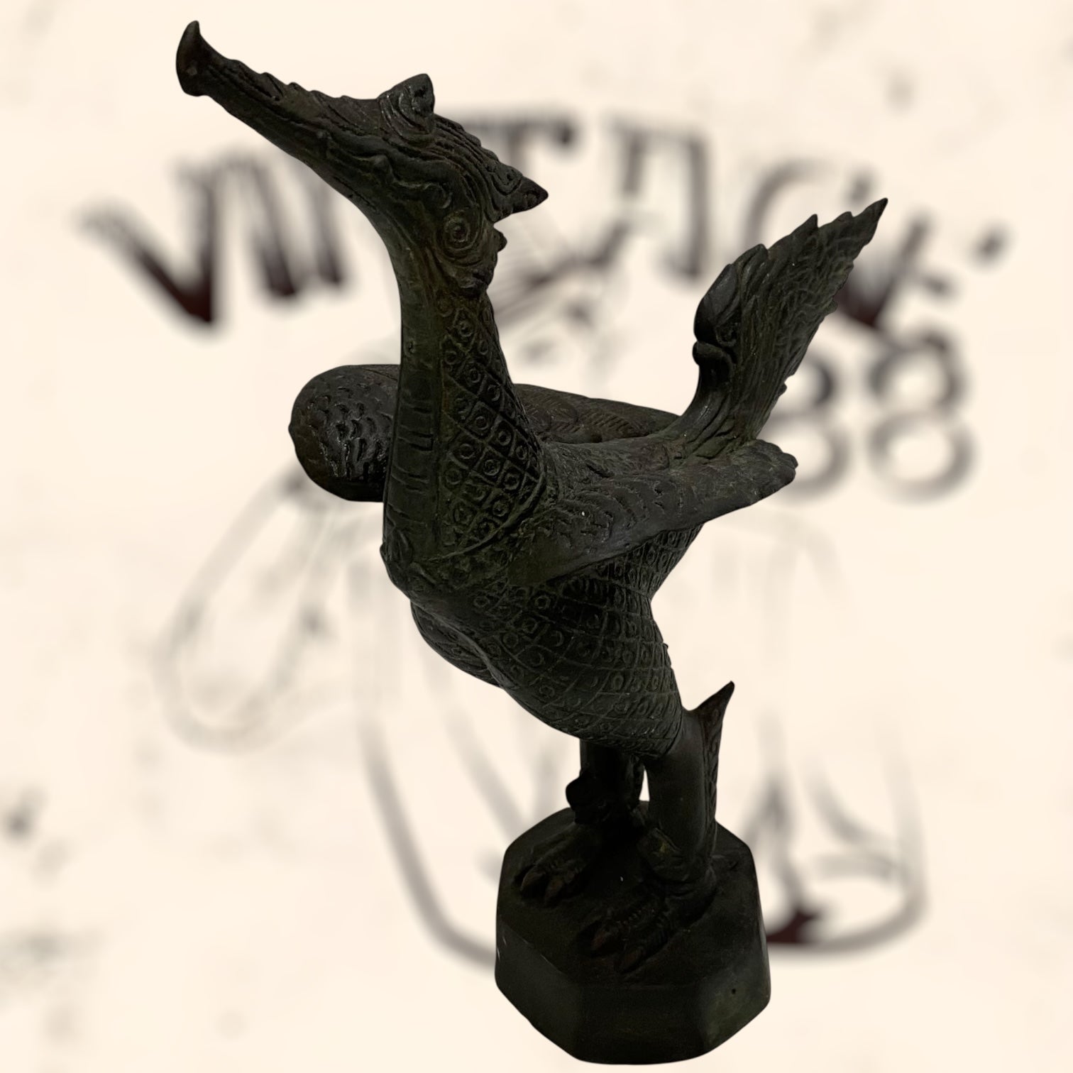Ave Fénix Tailandés de bronce antiguo