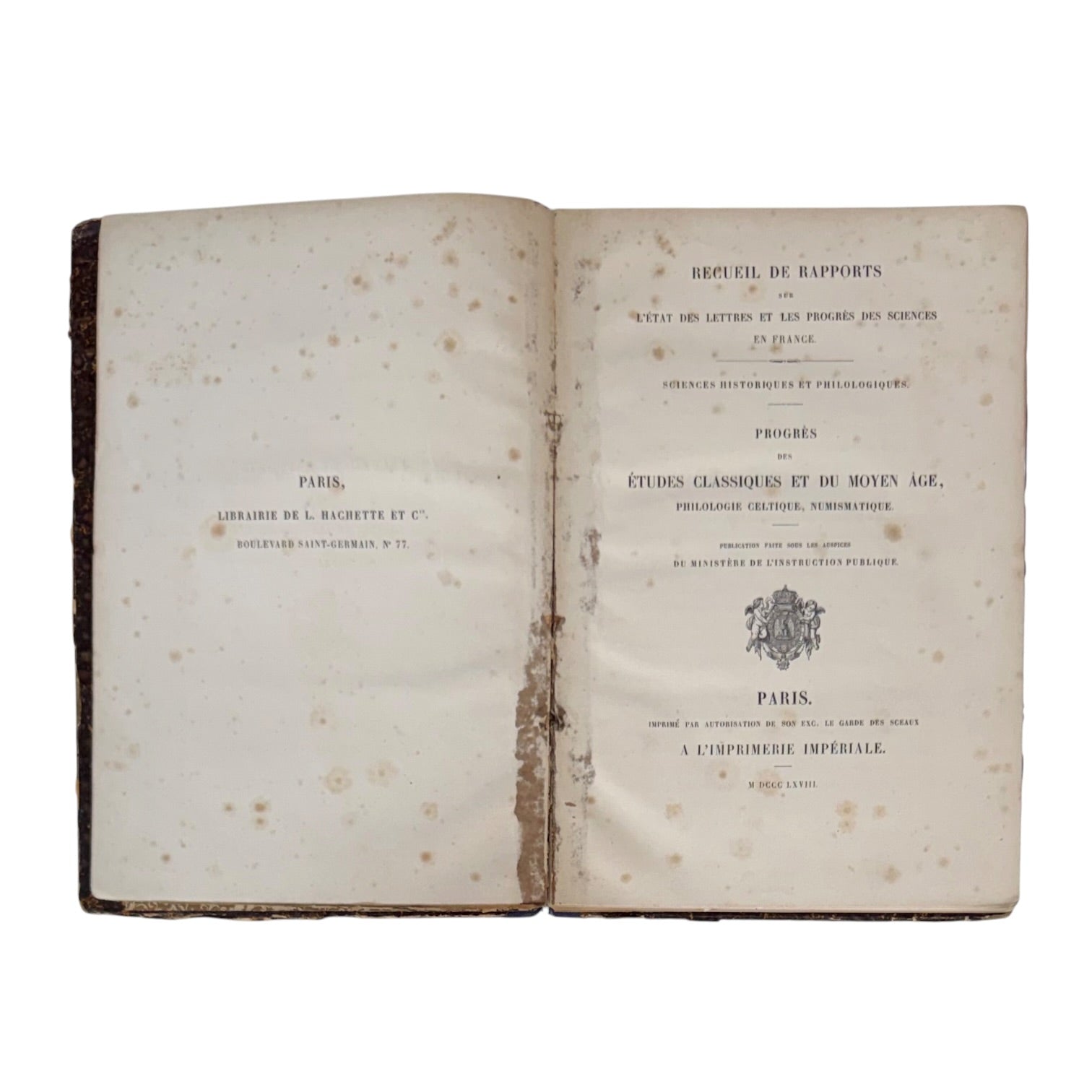 Libro Recueil de Rapports Francés de 1868
