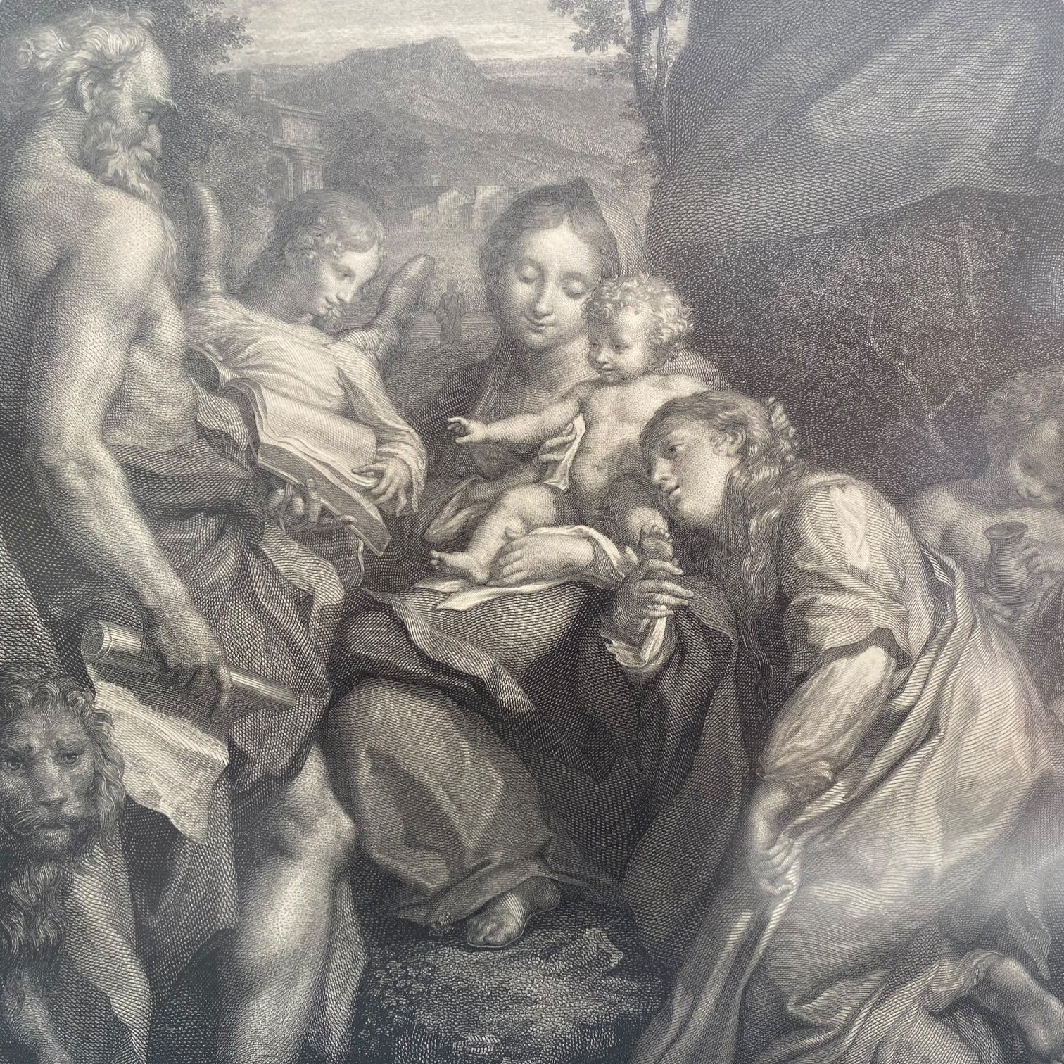 Grabado de la obra St. Jérome de Antonio Allegri (Correggio)