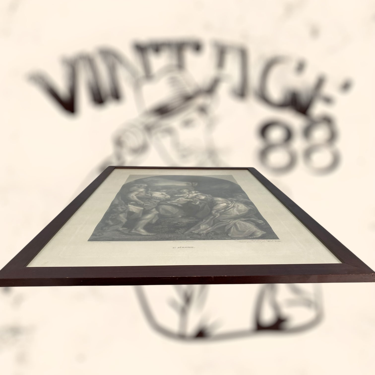 Grabado de la obra St. Jérome de Antonio Allegri (Correggio)