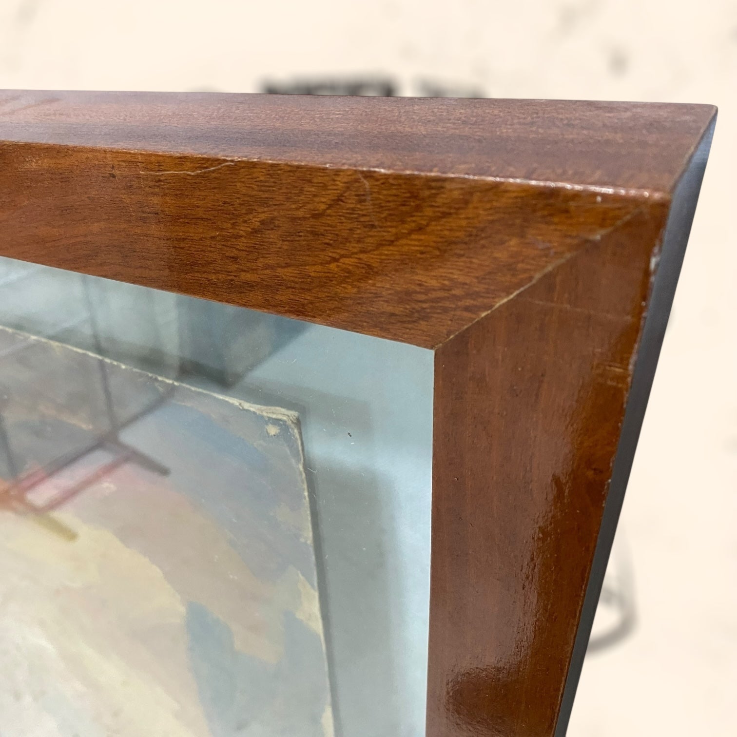 Óleo abstracto de gran tamaño firmado