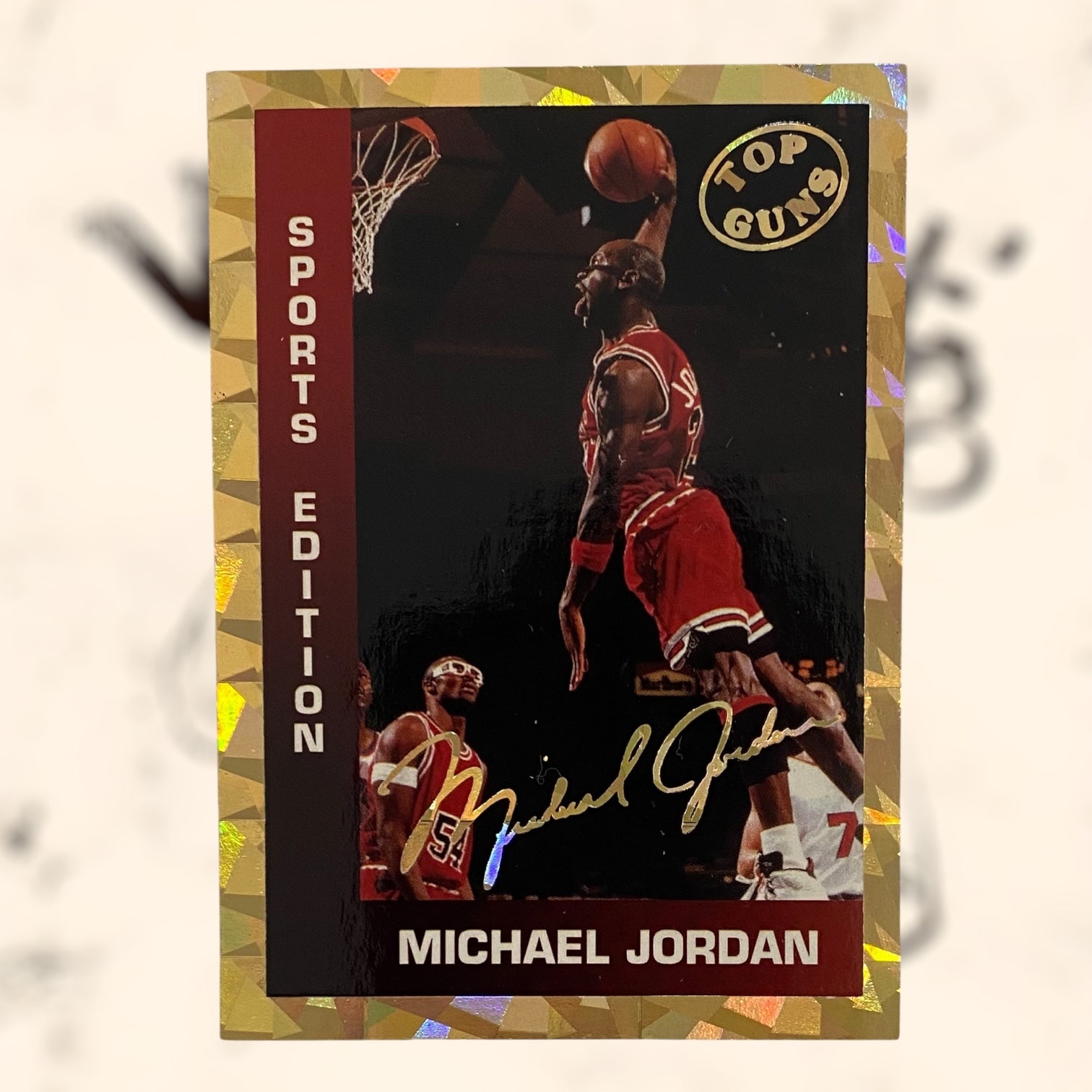Tarjeta holográfica de Michael Jordan Top Guns Sport Edition