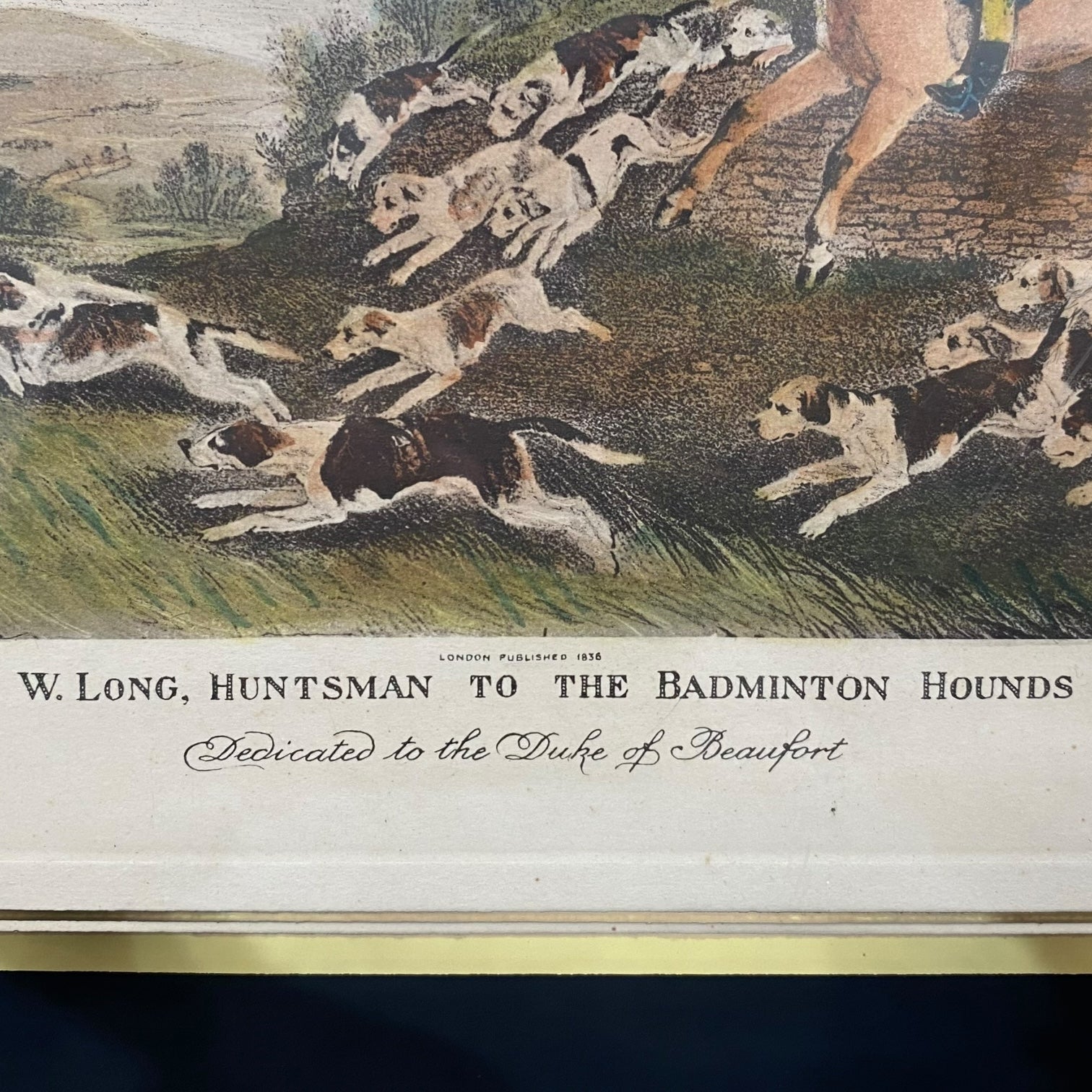 Pareja de grabados coloreados de Richard Barrett Davis antiguos