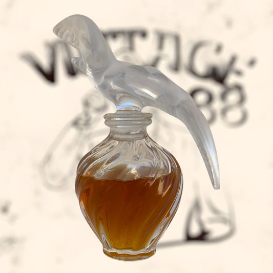 Frasco de perfume L’ Air Temp de Nina Ricci diseñado por Marc Lalique antiguo