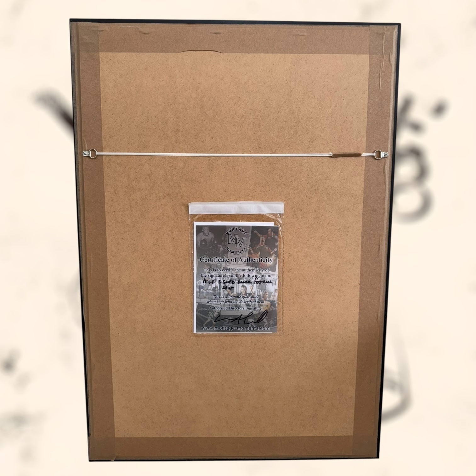 Camiseta de Brasil con autógrafo de Pelé original certificado enmarcada