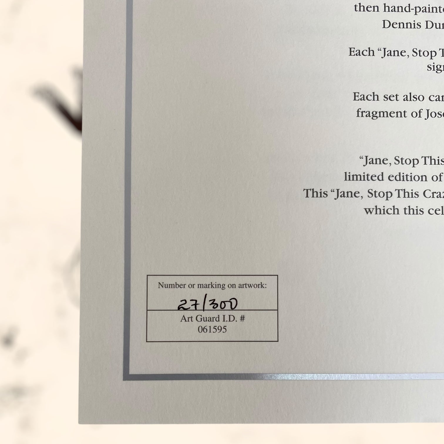 Sericel de Los Supersónicos original con certificado de autenticidad