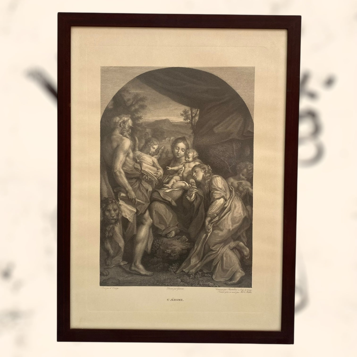 Grabado de la obra St. Jérome de Antonio Allegri (Correggio)