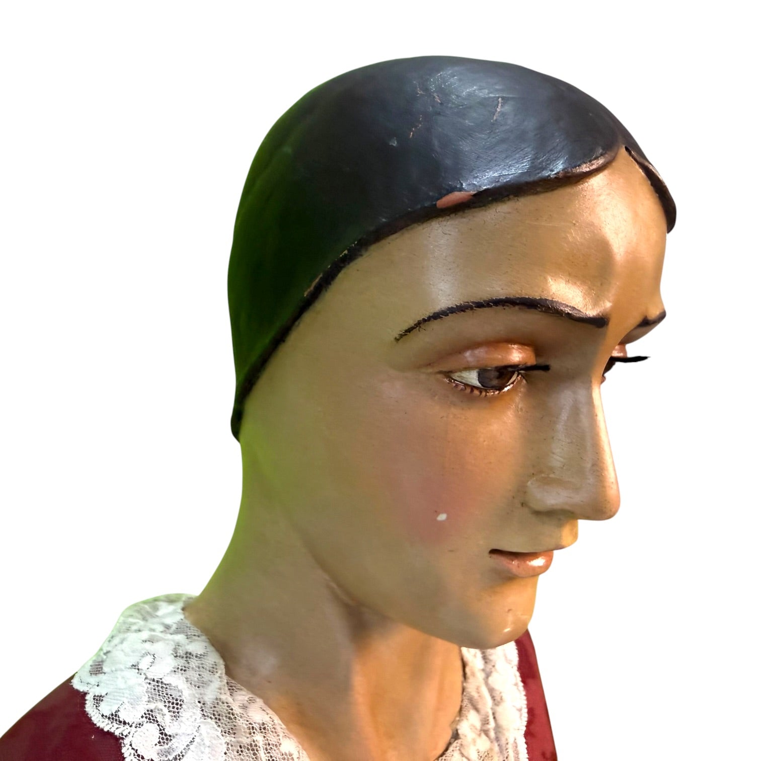 Virgen de vestir de terracota policromada de J. M. De la Rosa