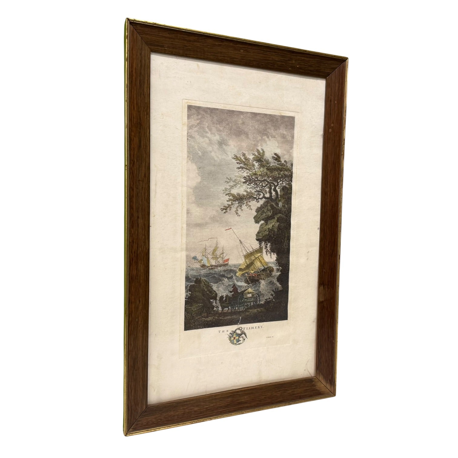Grabado The Fishery de G. Cristini vintage