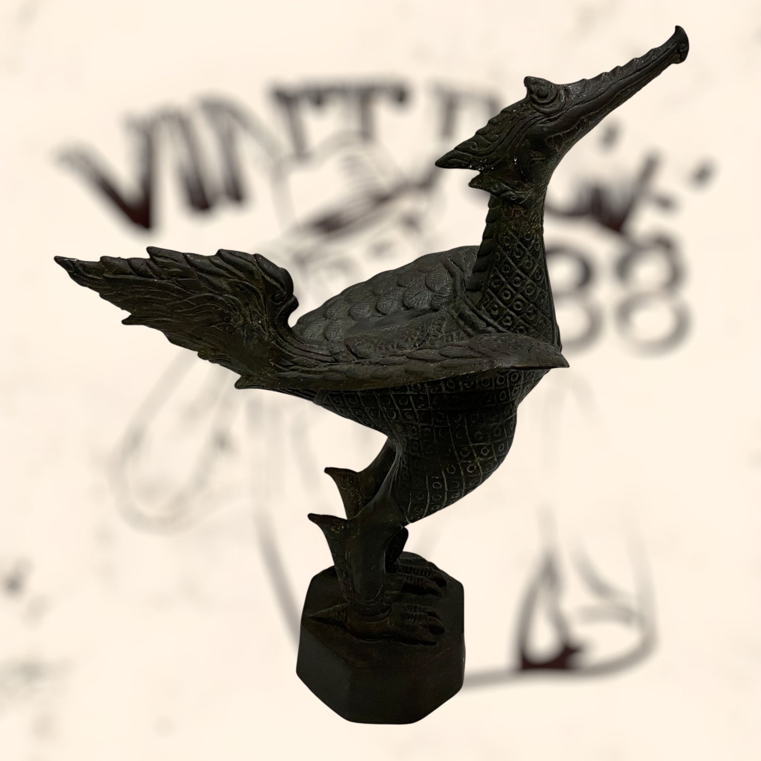 Ave Fénix Tailandés de bronce antiguo