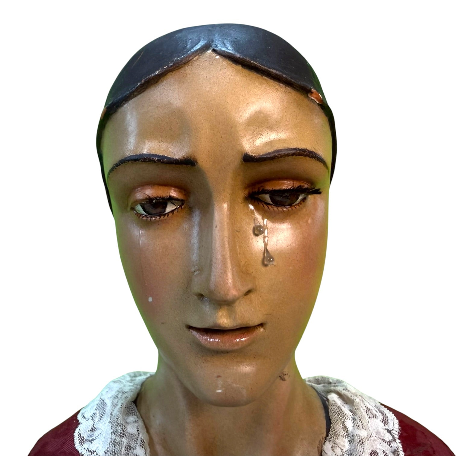 Virgen de vestir de terracota policromada de J. M. De la Rosa