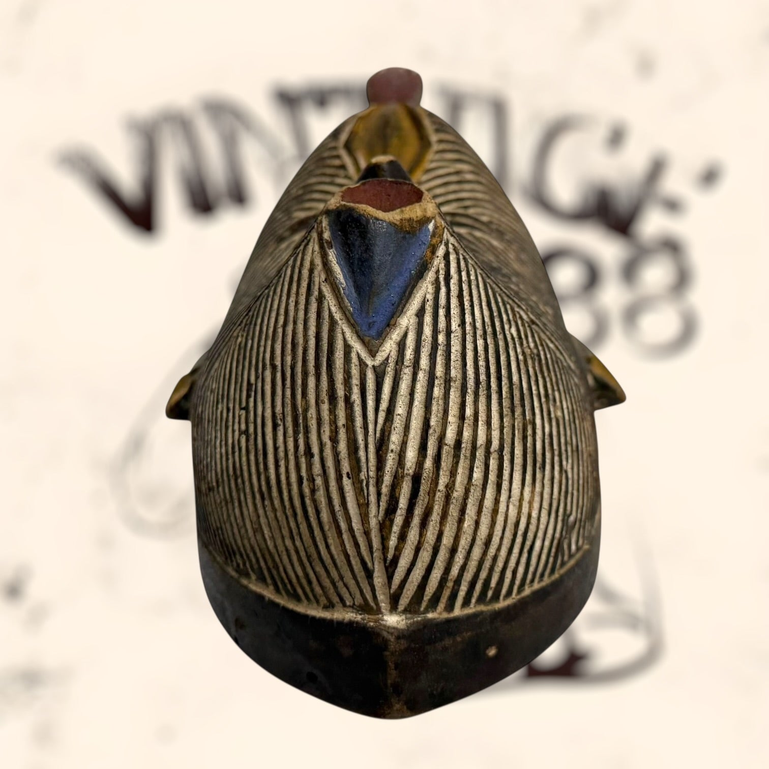 Máscara tribal Kifwebe Africana vintage