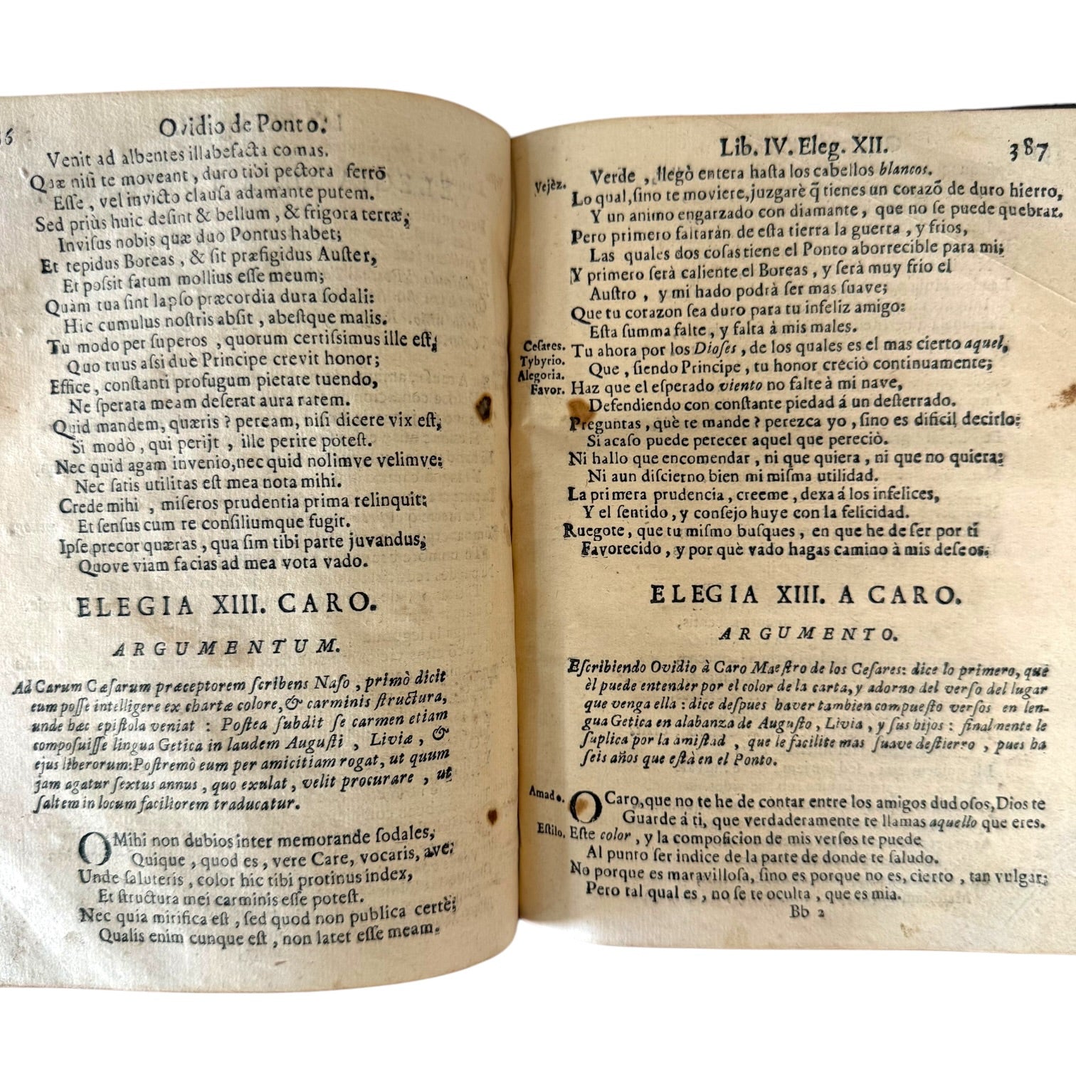 Libro Comento de P. Ovidio Nasón a los libros de Tristes y Ponto de 1733