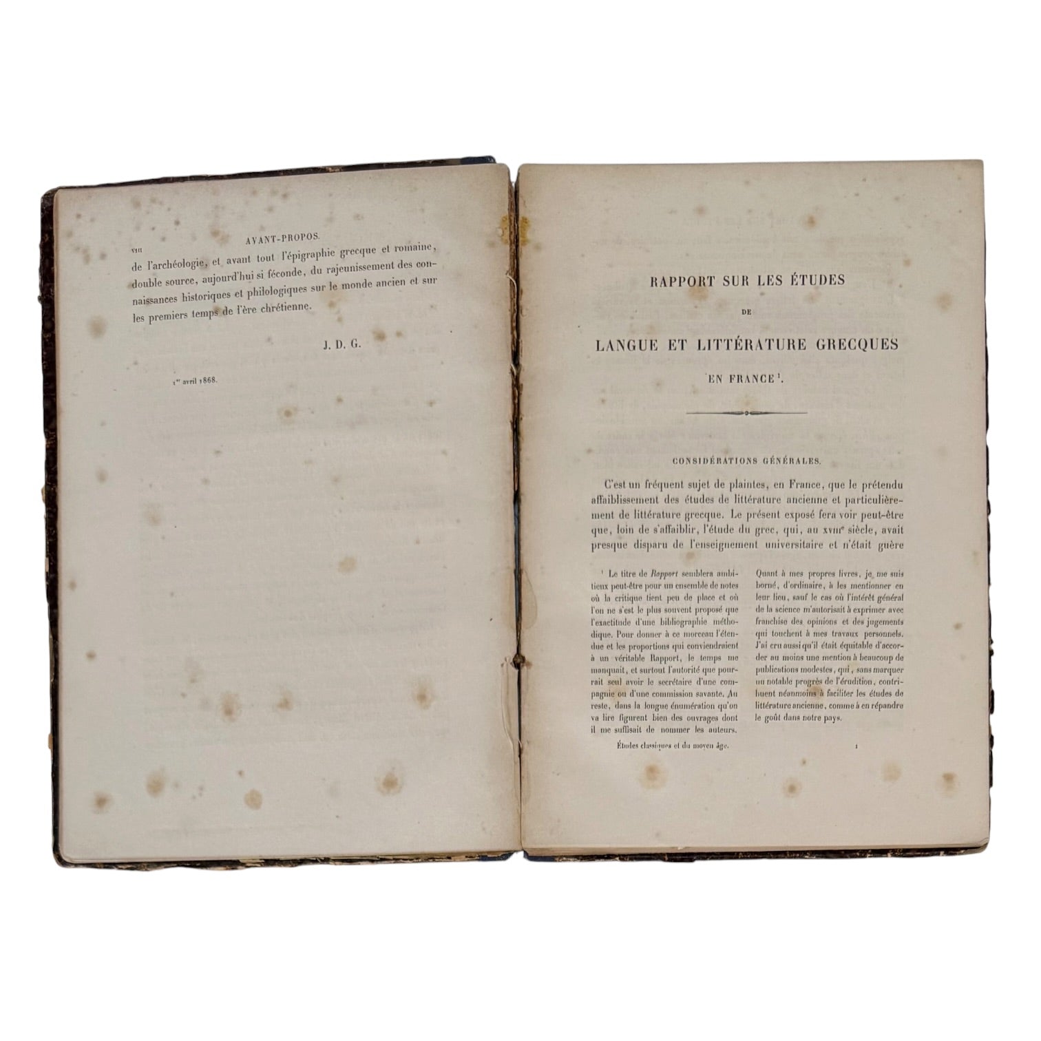 Libro Recueil de Rapports Francés de 1868