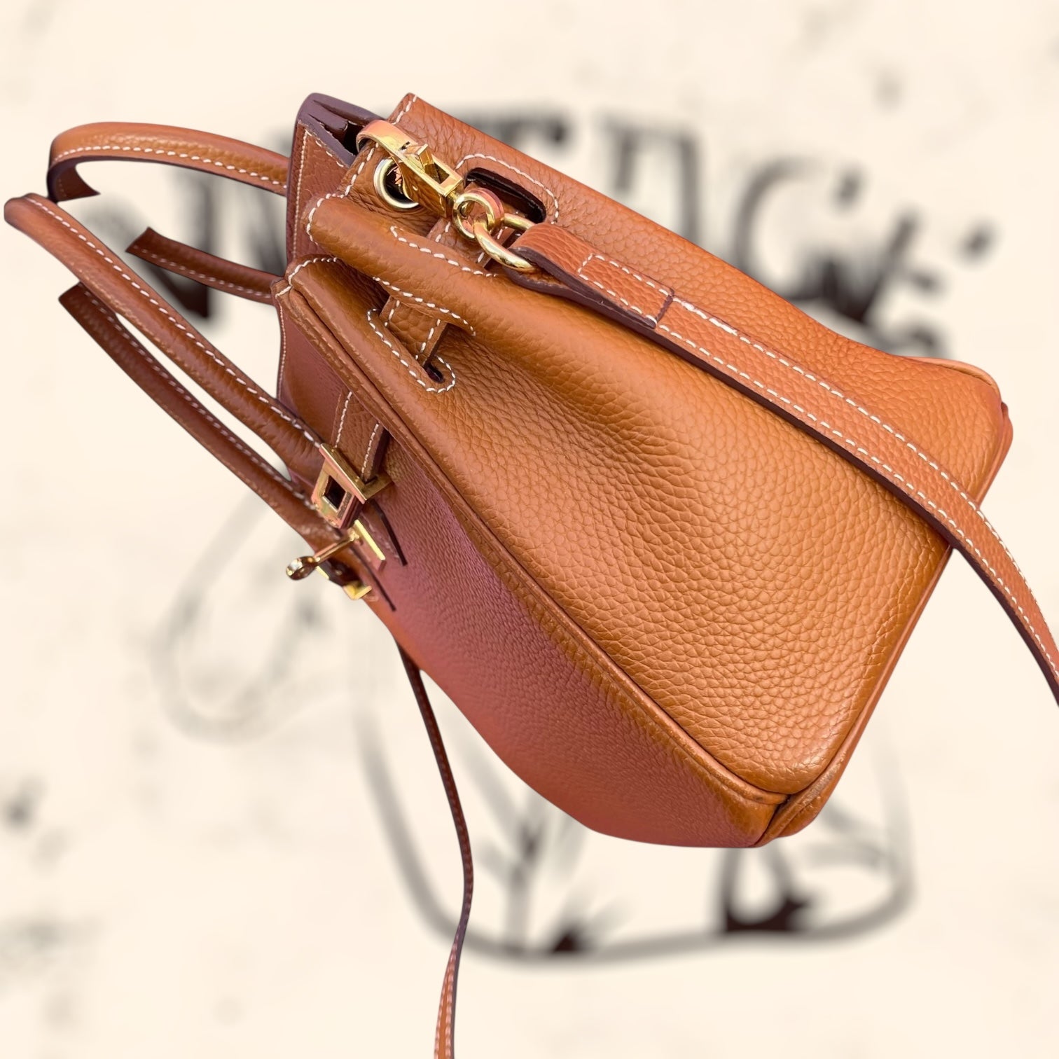 Bolso de piel marrón