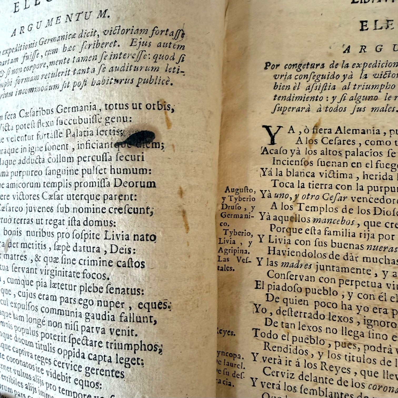 Libro Comento de P. Ovidio Nasón a los libros de Tristes y Ponto de 1733