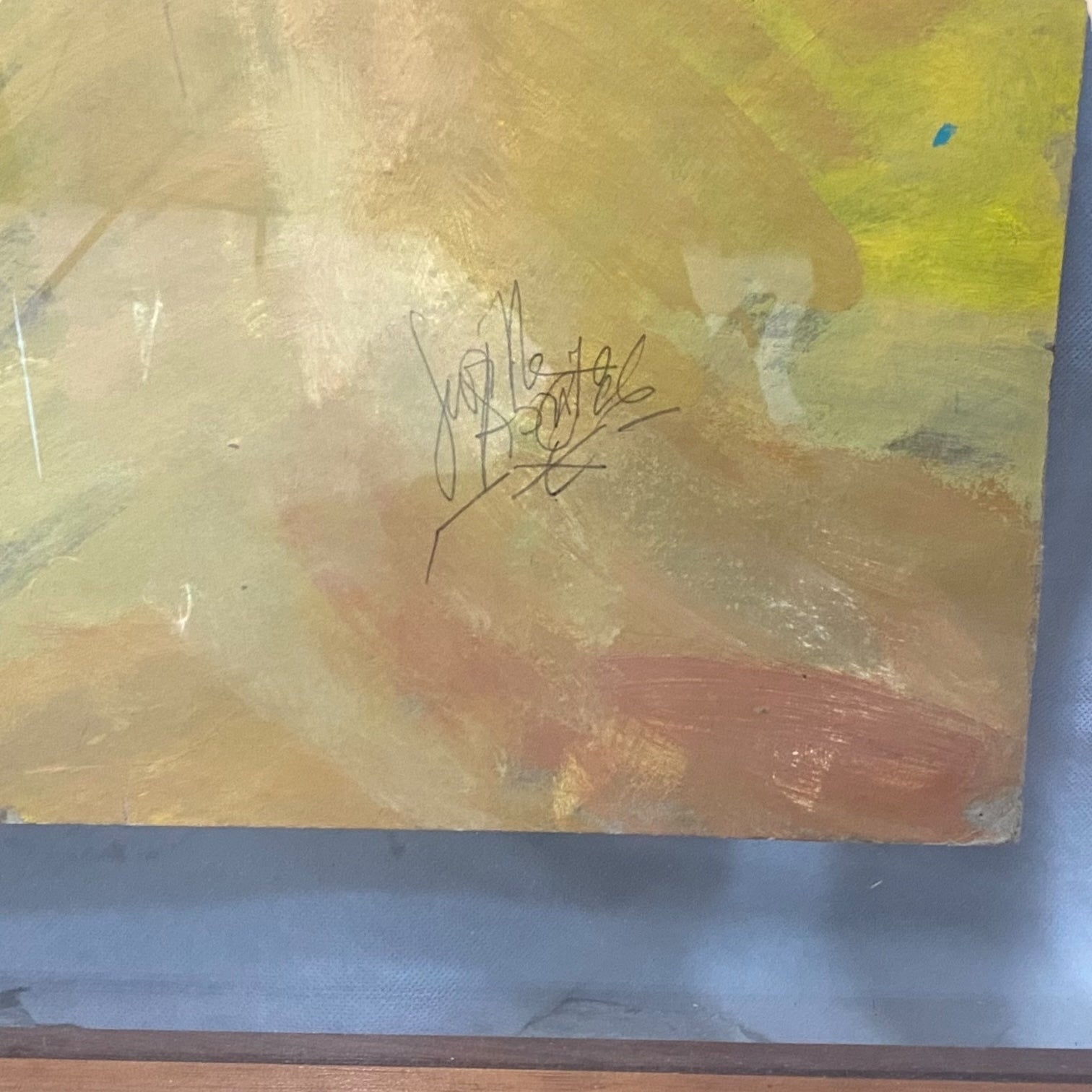 Óleo abstracto de gran tamaño firmado