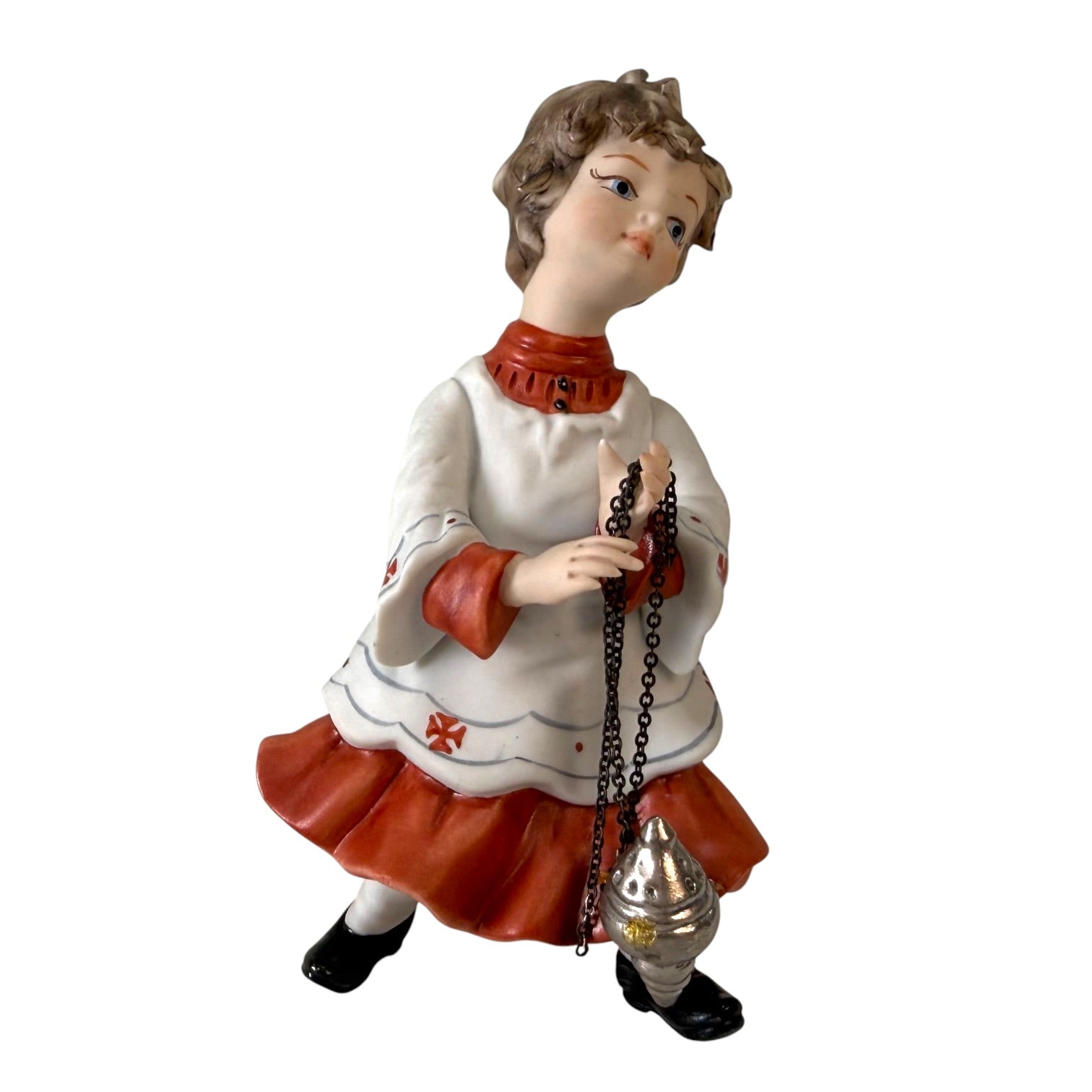 Vintage italienisches Capodimonte Porzellan Ministranten-Set