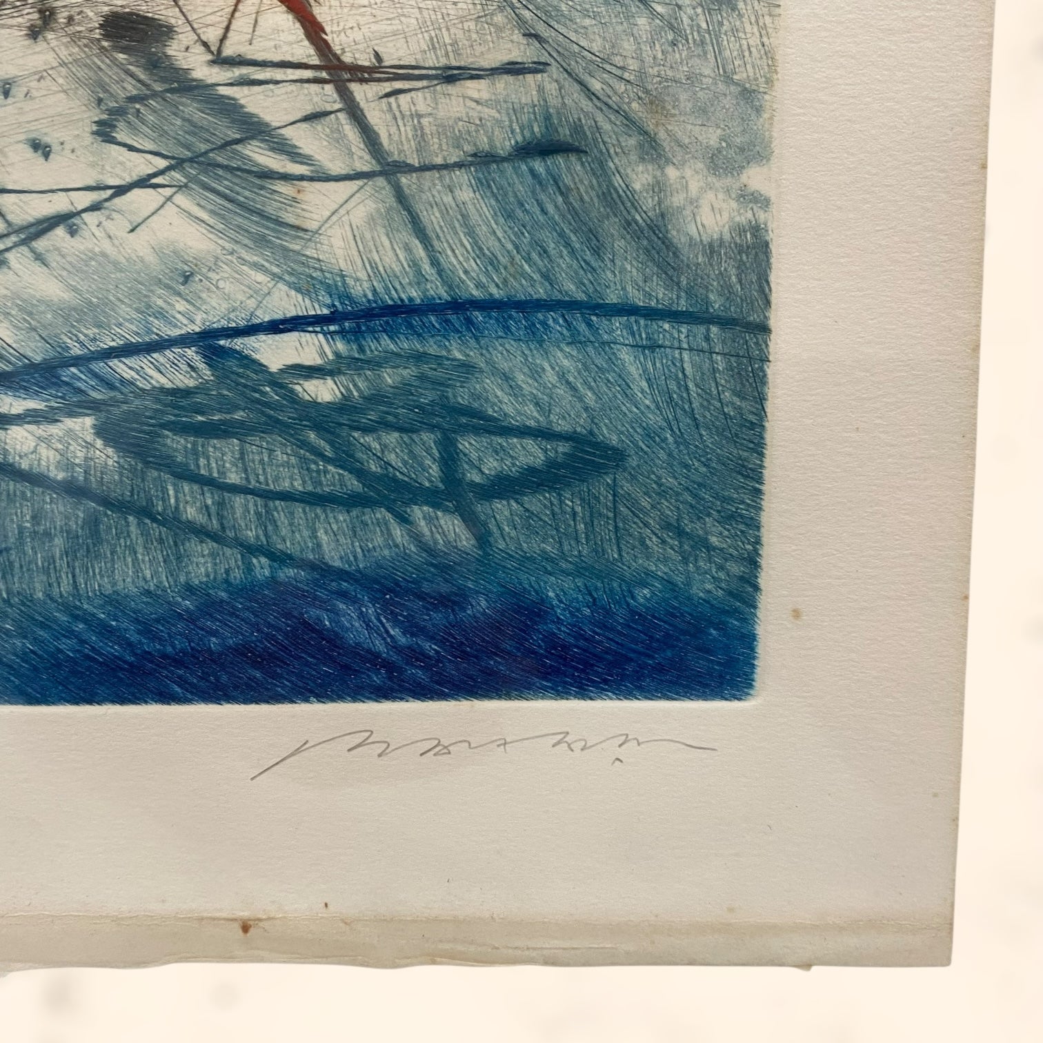 Grabado abstracto de Hervé Lambion (Julius Baltazar) firmado a lápiz