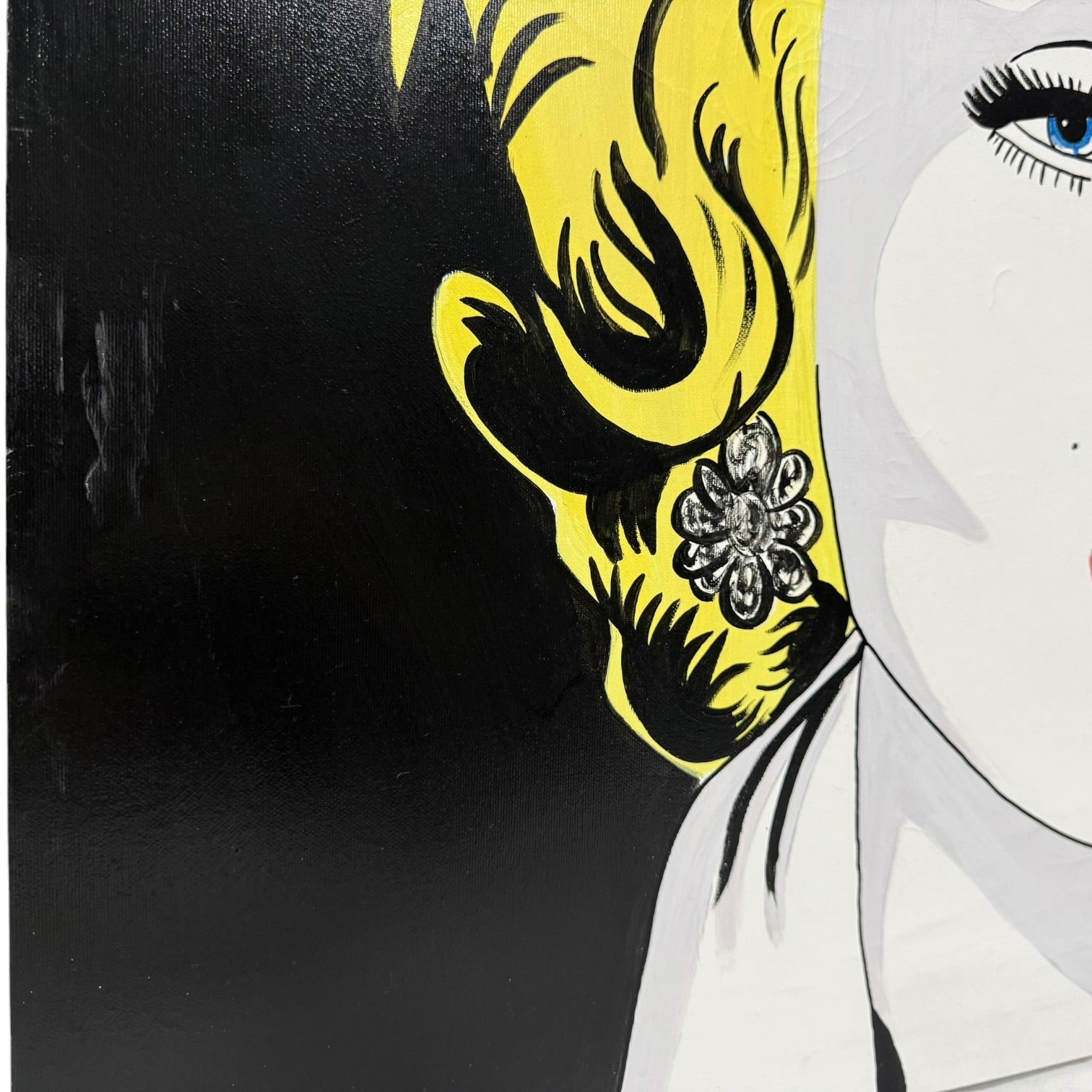 Pareja de pinturas Art Pop de Marilyn Monroe y Audrey Hepburn firmados por Amanache