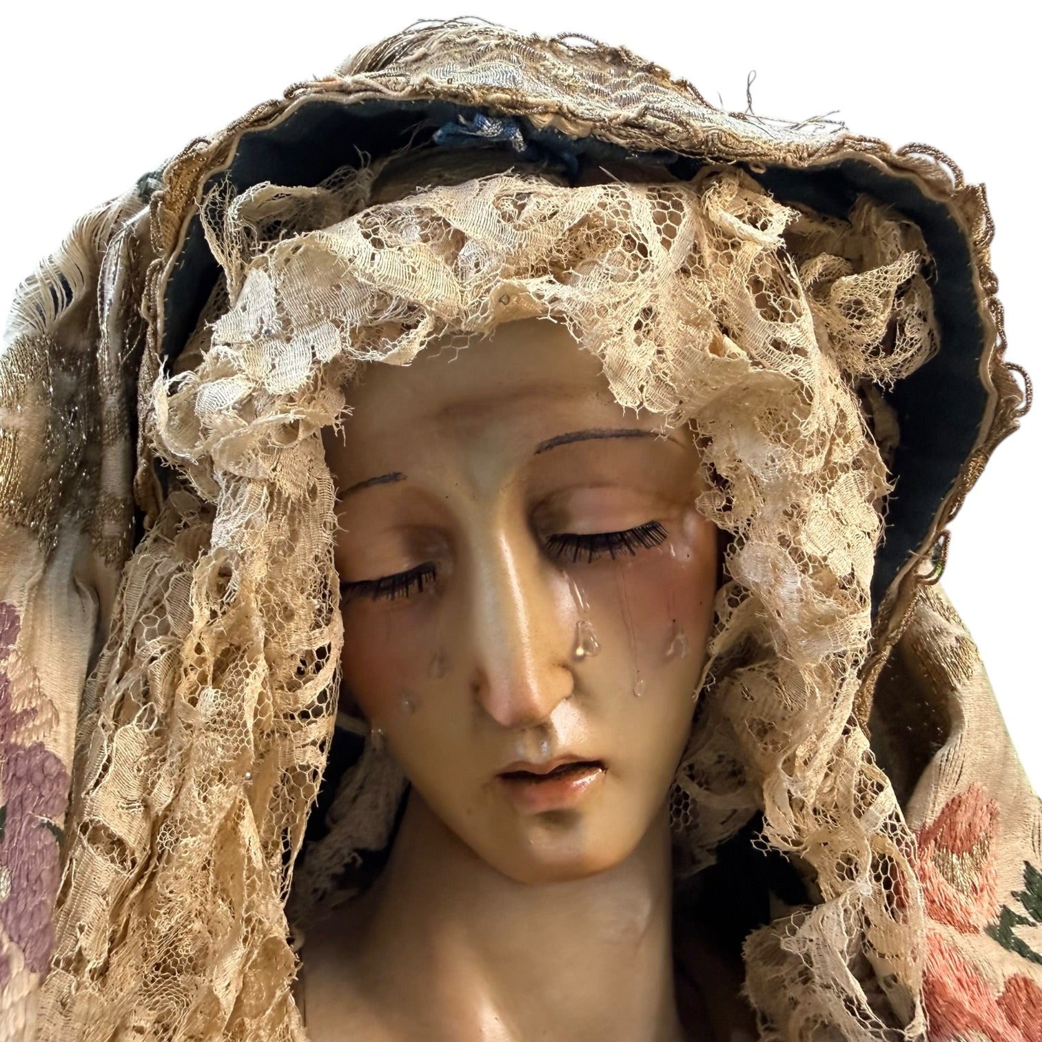 Virgen de vestir policromada antigua