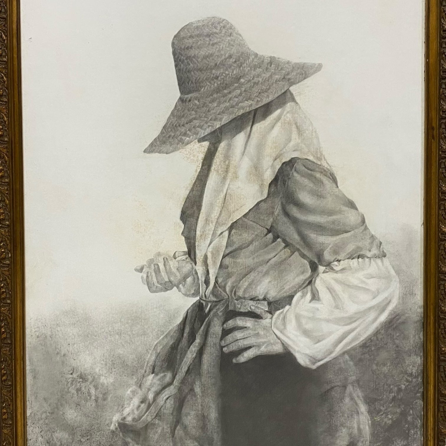 Carboncillo sobre tabla de Ramón Rizo de gran tamaño