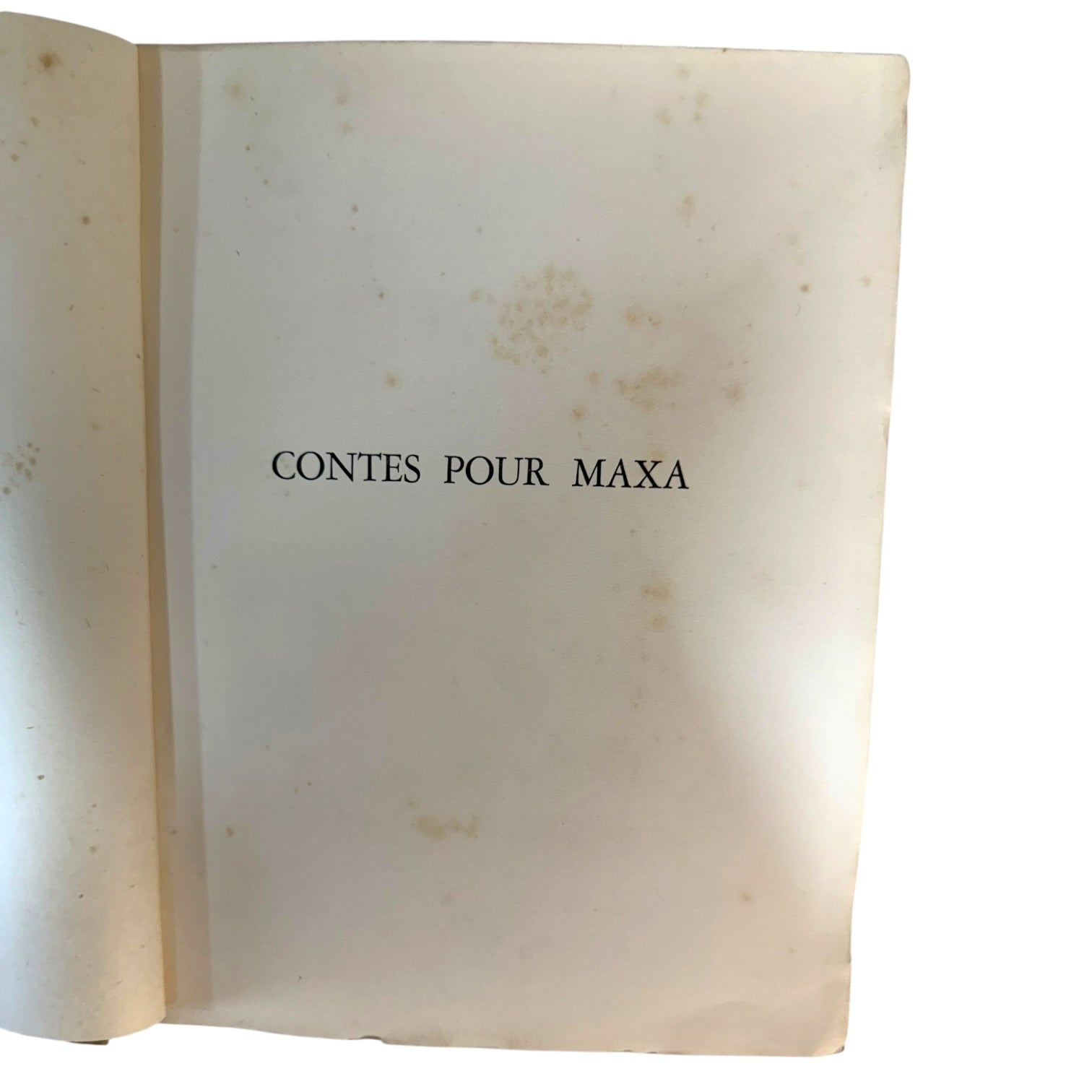 Libro Contes pour Maxa del año 1929