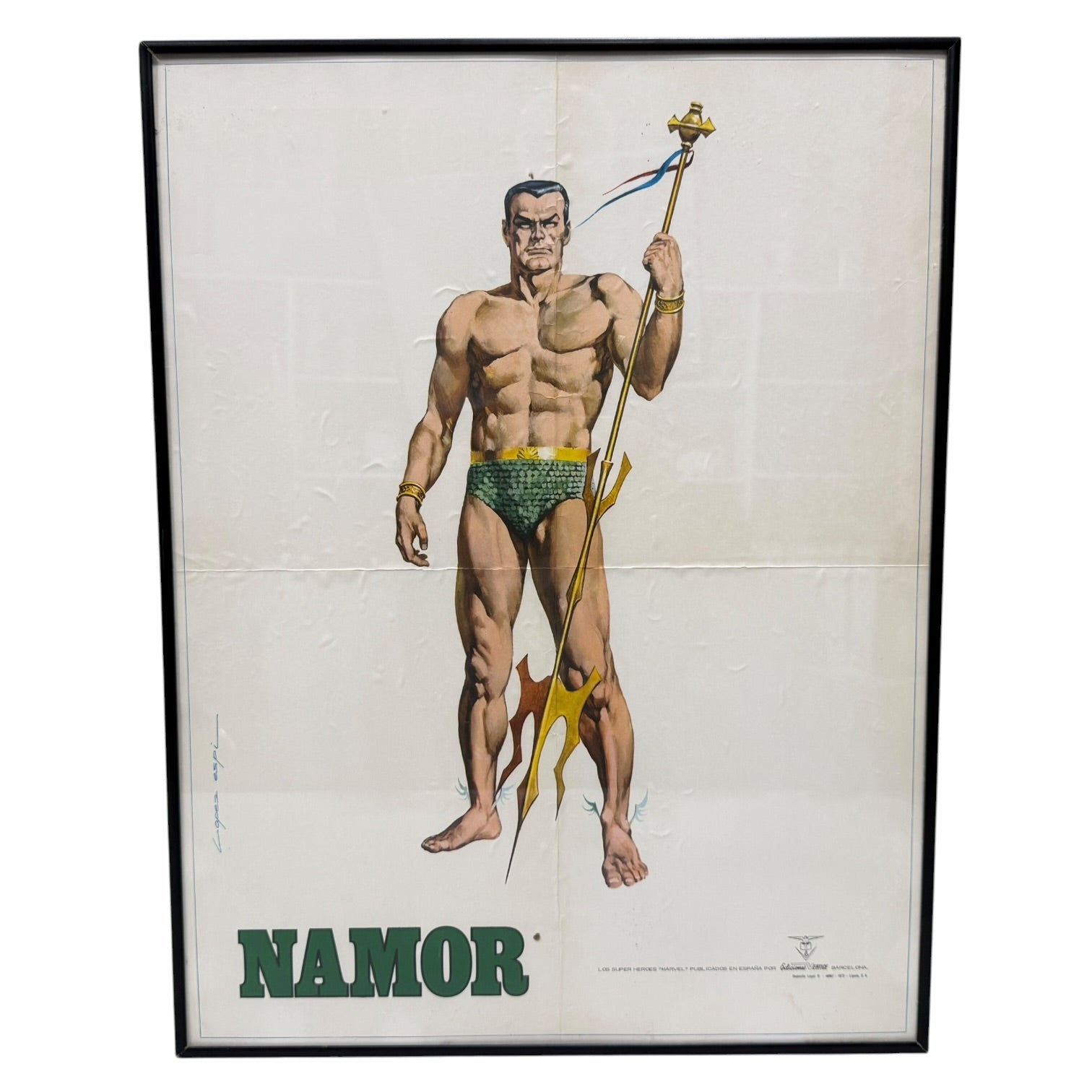 Póster del personaje Namor de Marvel de Rafael López Espí 1972