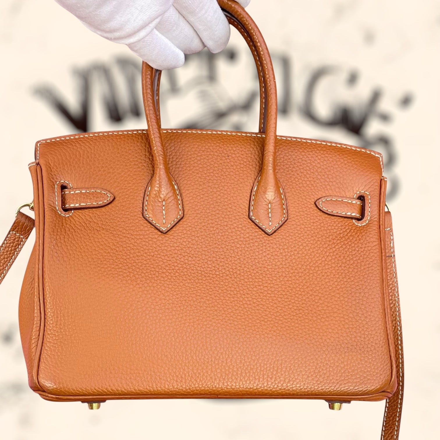 Bolso de piel marrón