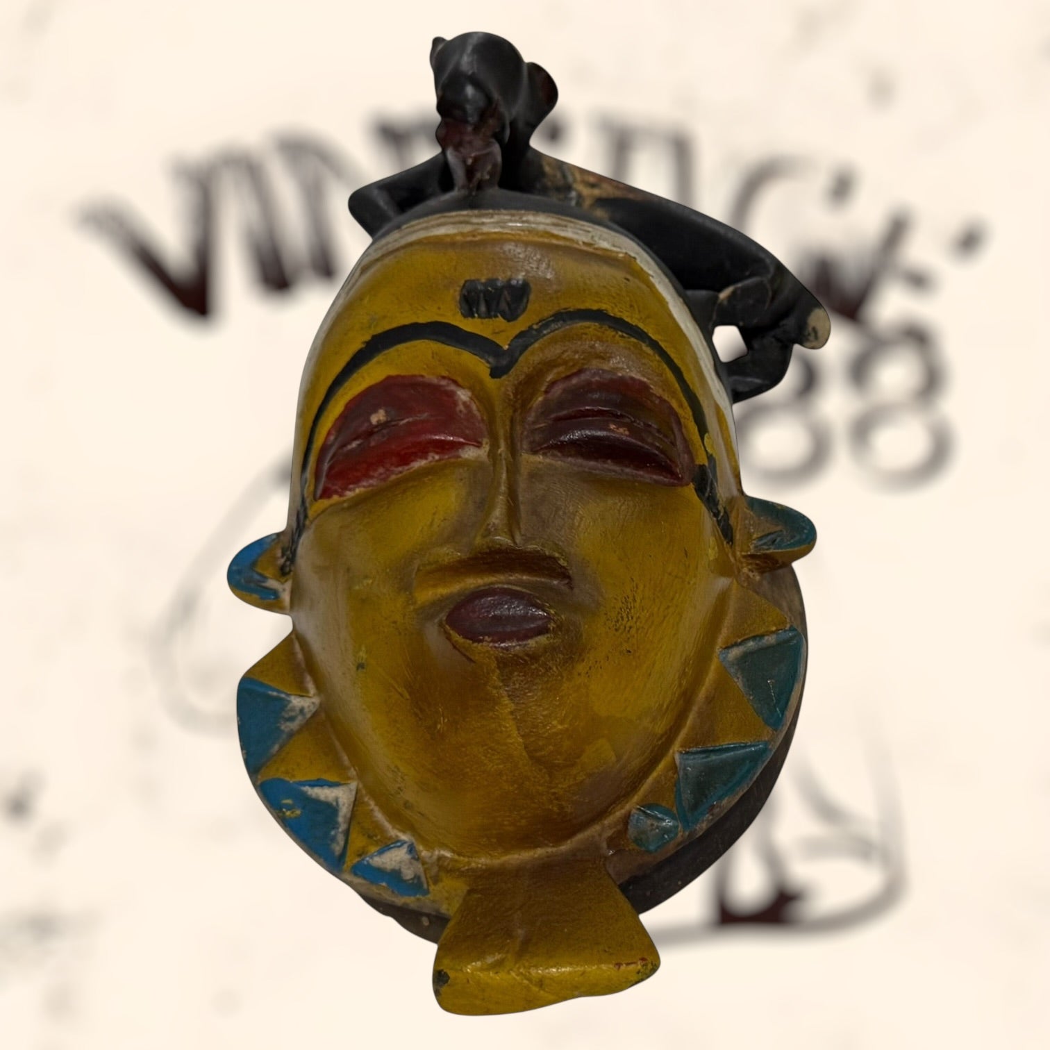 Máscara tribal Baule Africana vintage