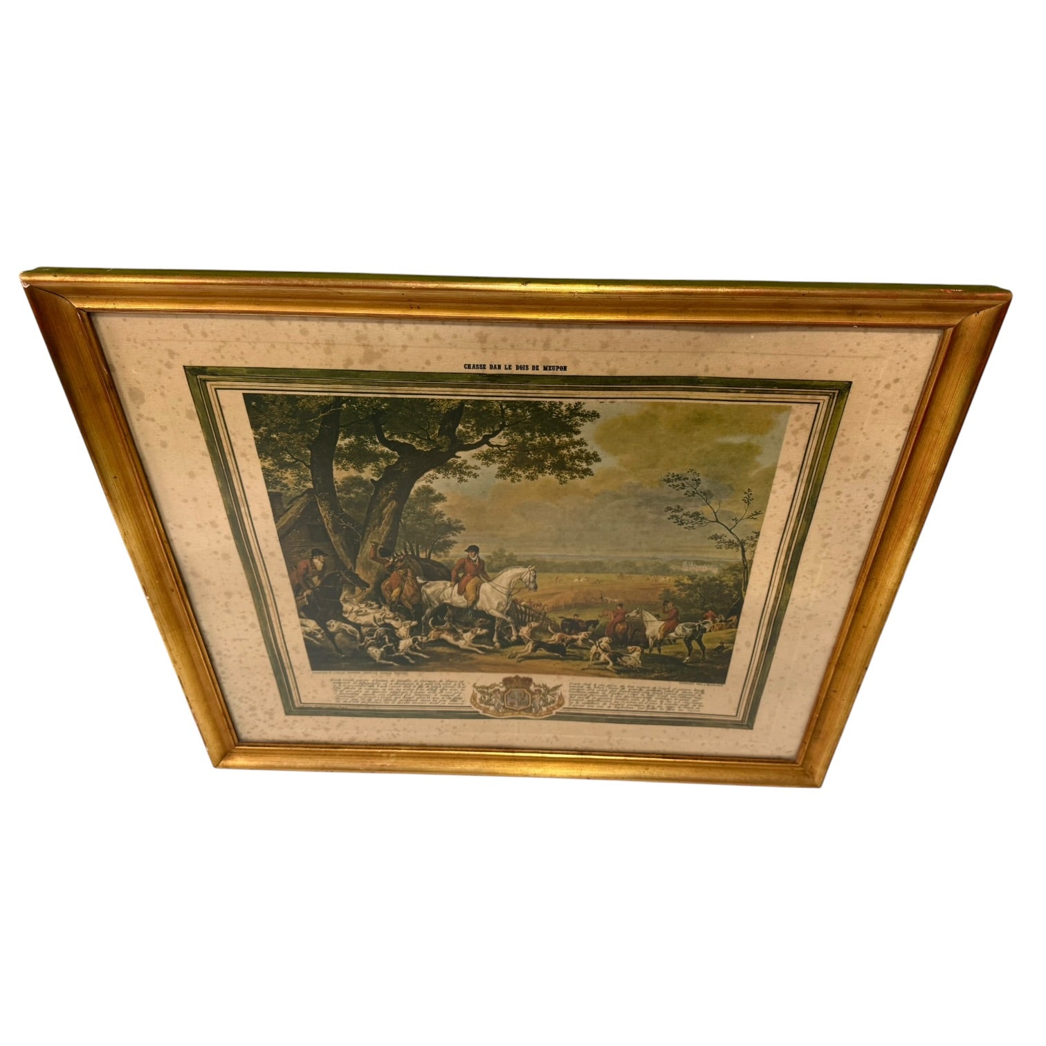 Grabado de la obra Chasse dans le bois de Meudon de Carle Vernet